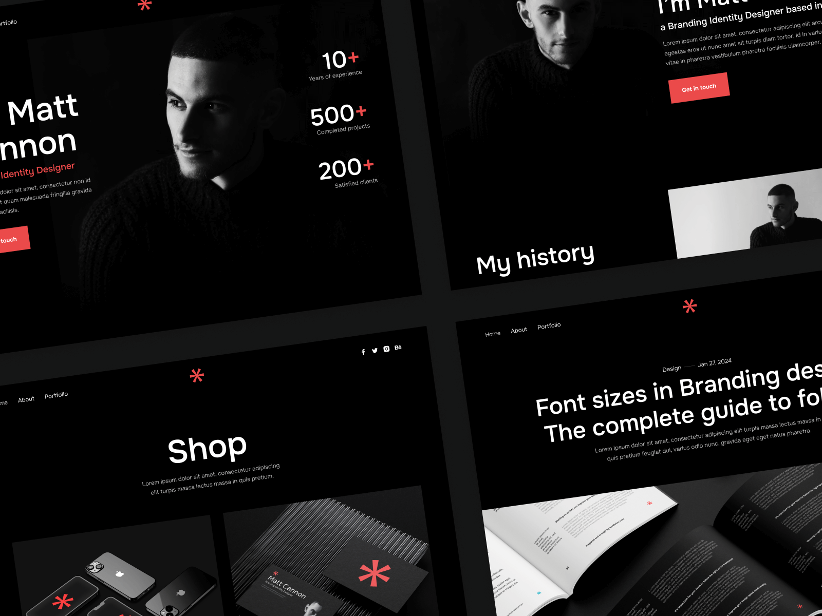 Plantilla para Webflow de Portafolio Modo Oscuro