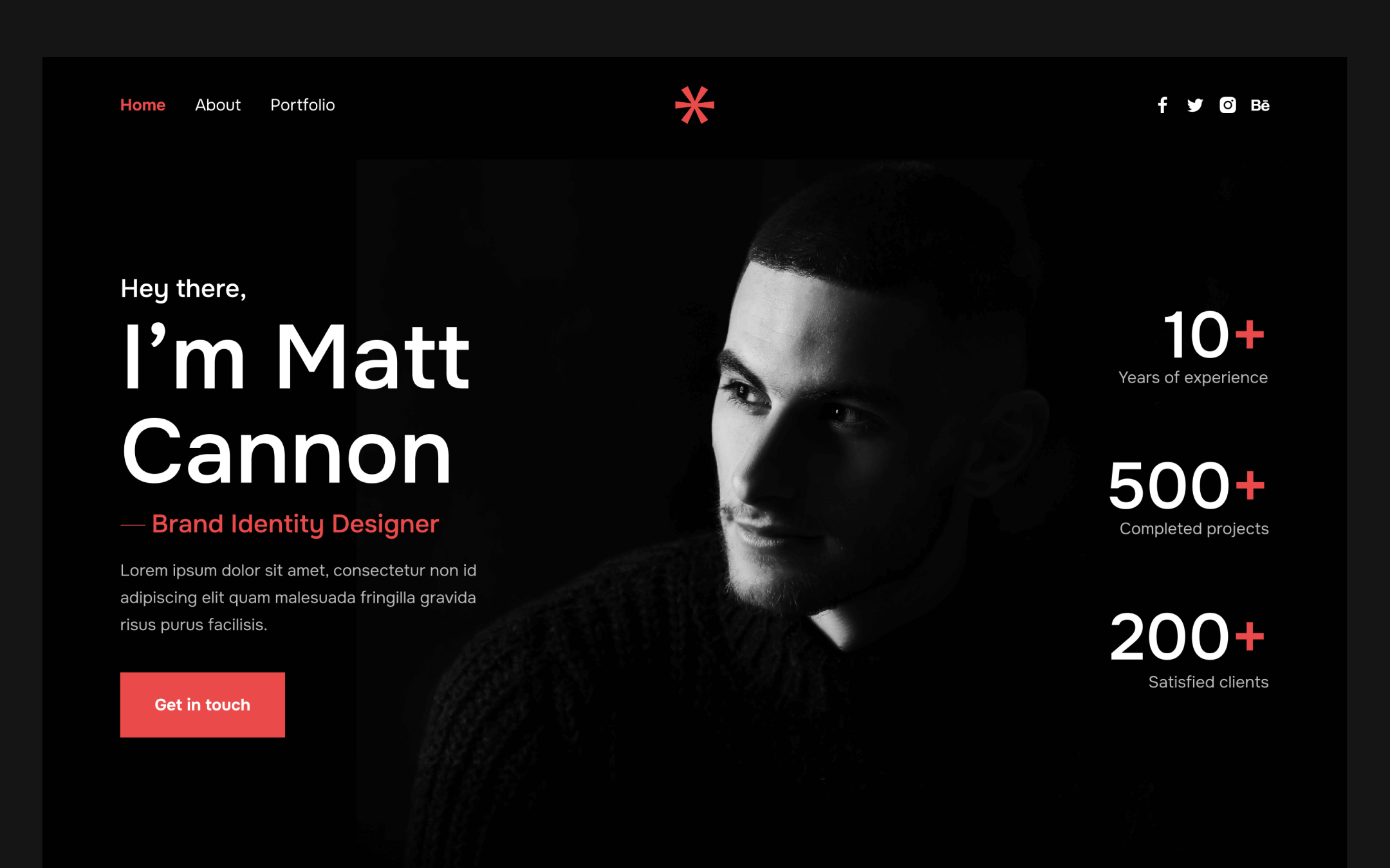 Plantilla de Portafolio Modo Oscuro para Webflow