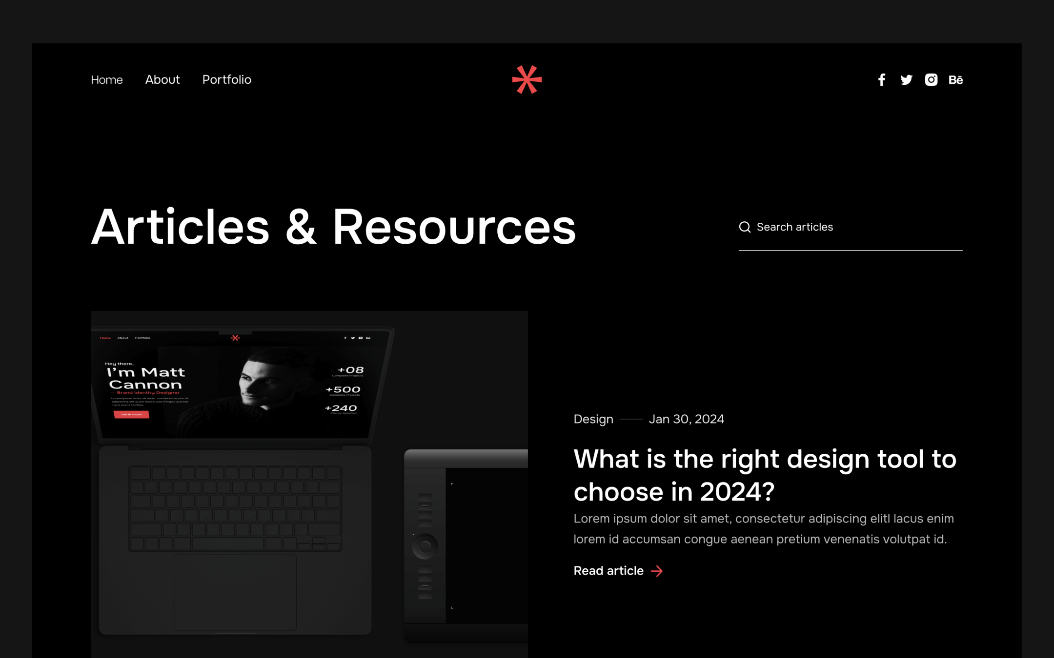 Darkfolio X Template para Webflow