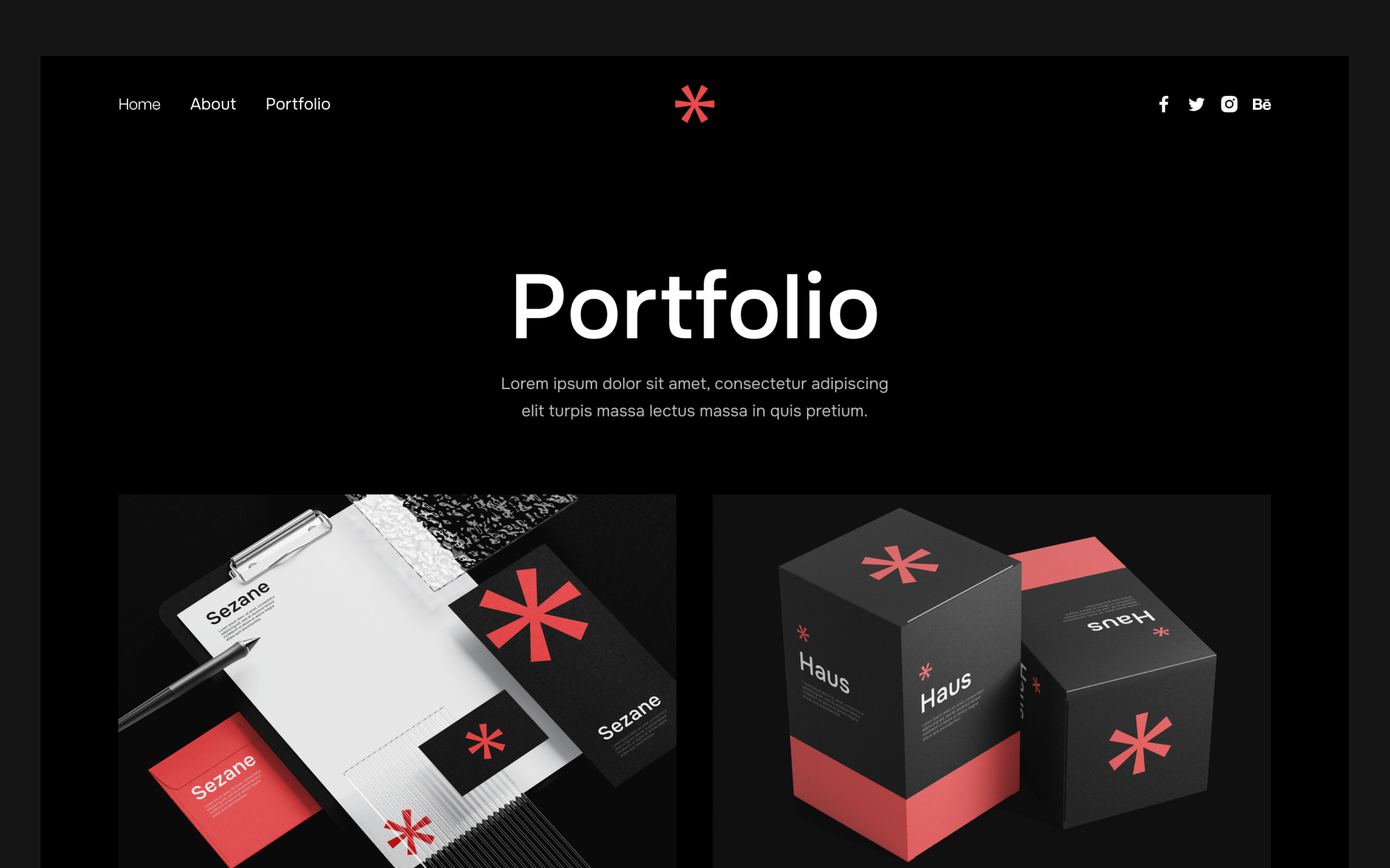 Darkfolio X Template para Webflow