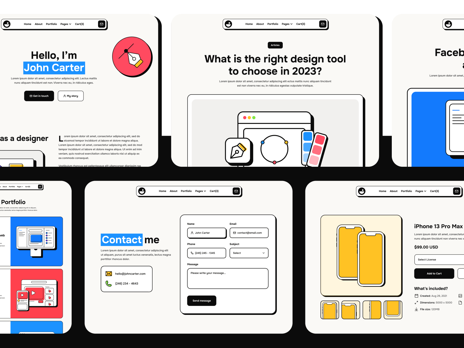 Plantilla para Webflow de Portafolio Creativo