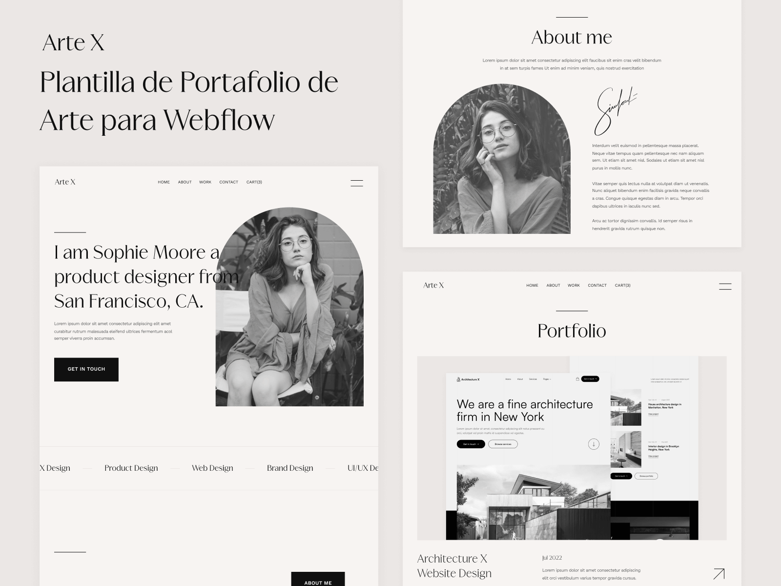 Plantilla de Portafolio de Arte para Webflow