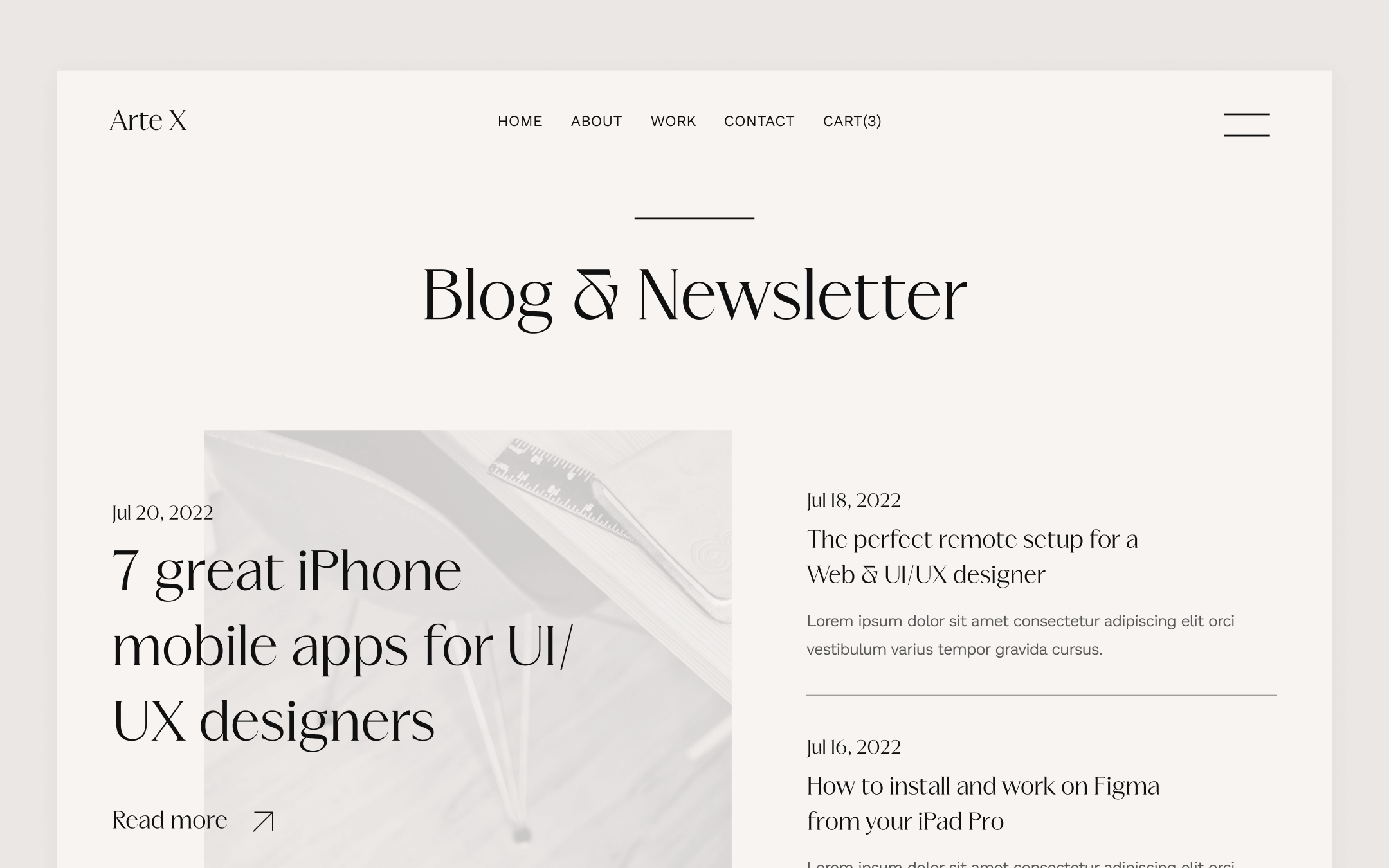 Arte X Template para Webflow