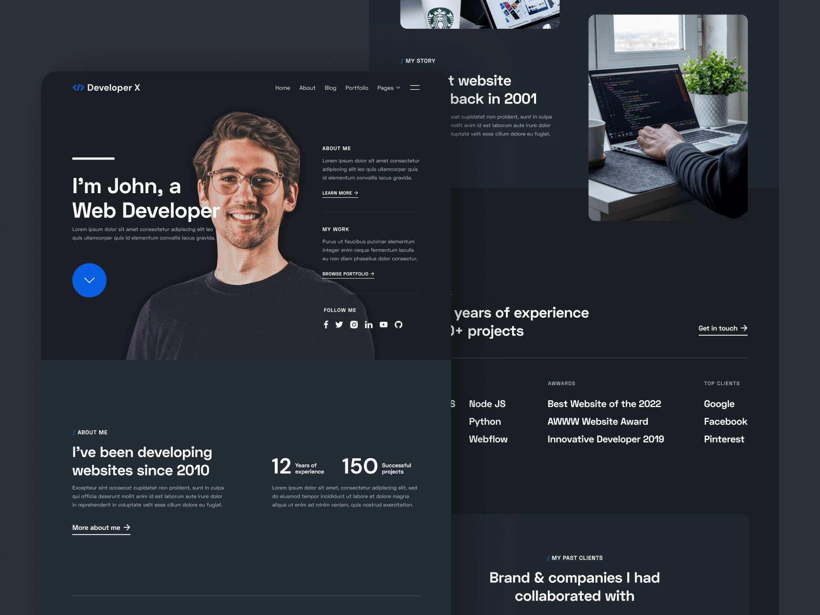 Template de Resumen de Desarrollador para Webflow