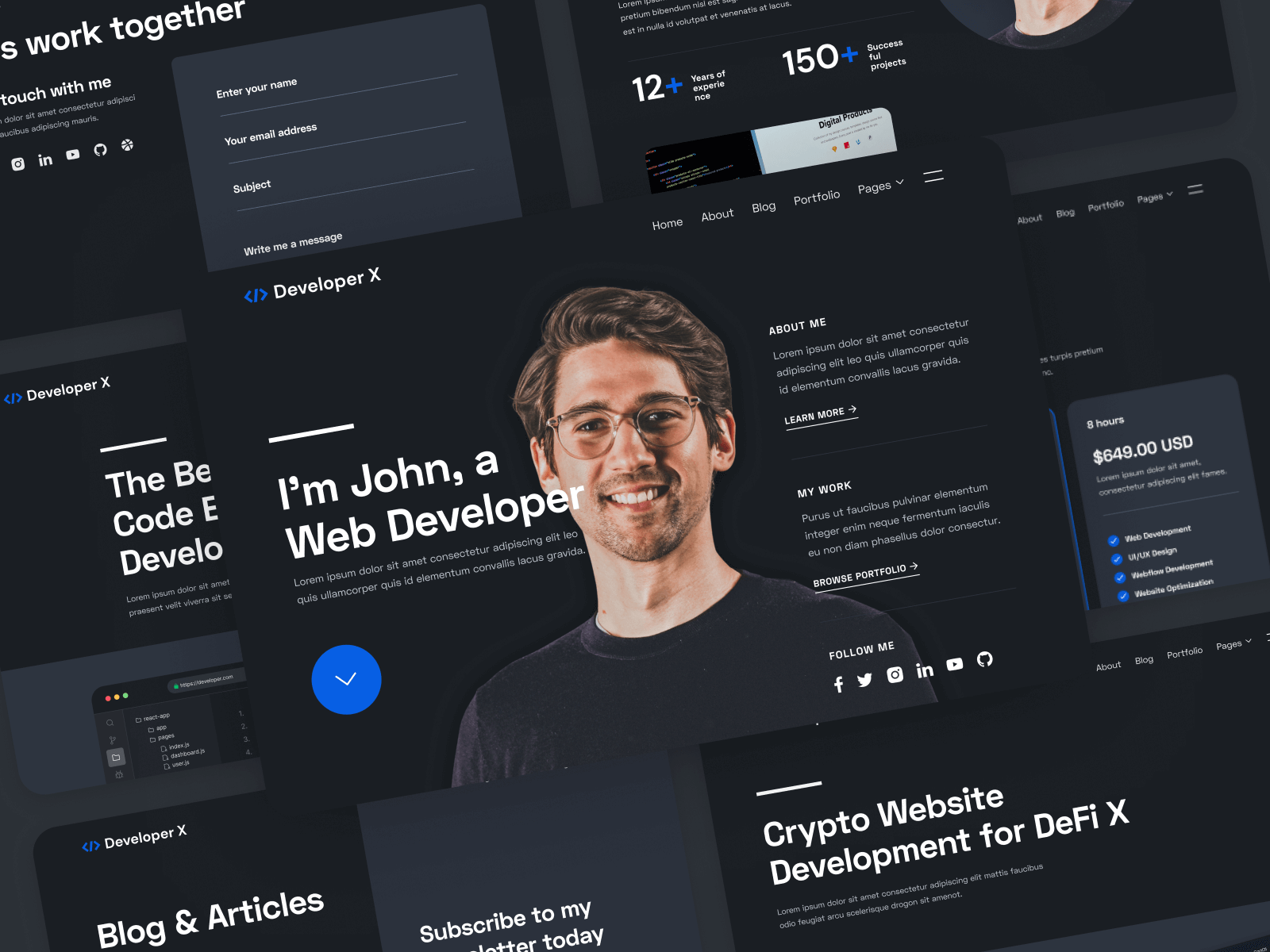 Plantilla de Resumen de Desarrollador para Webflow