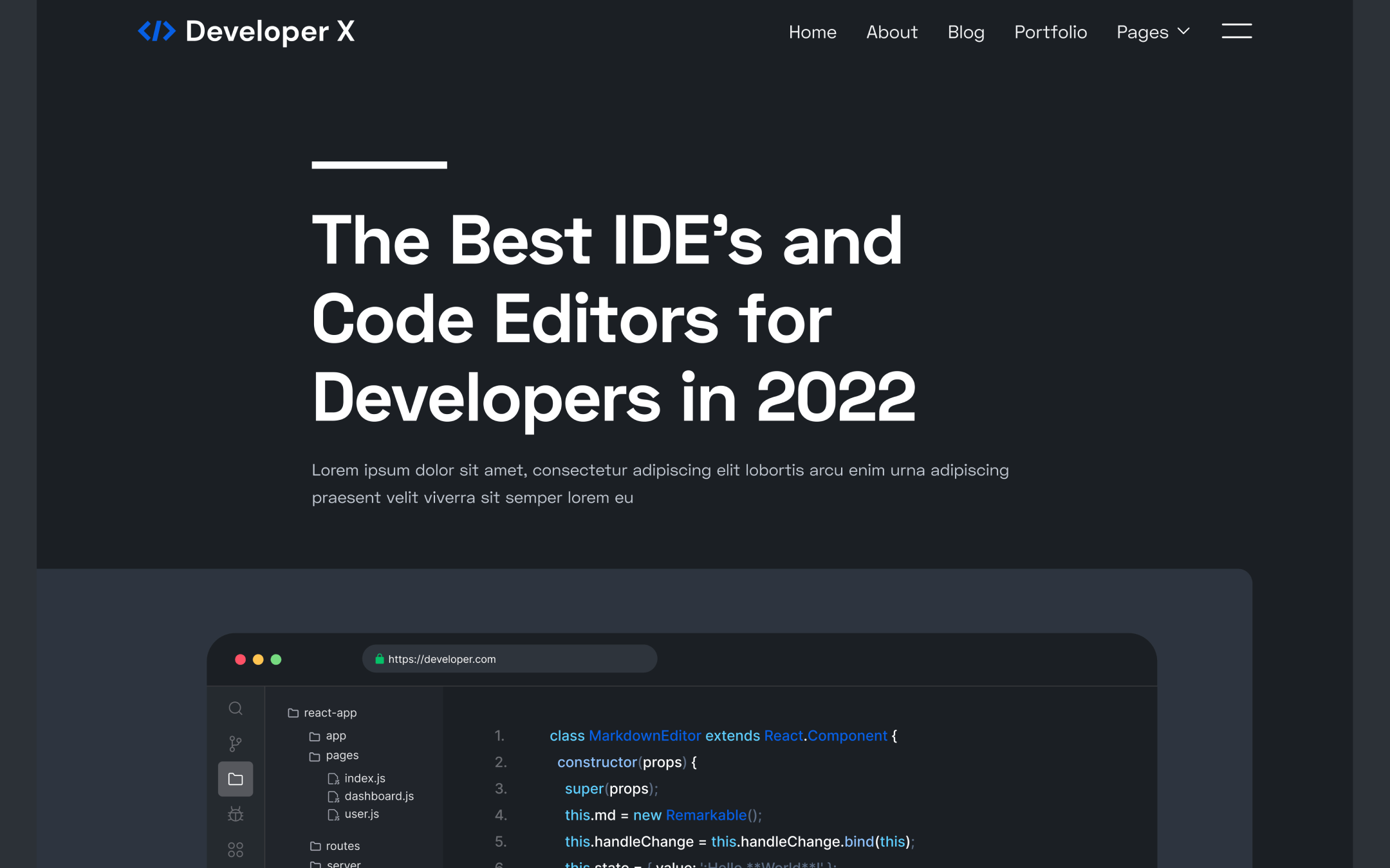 Developer X Template para Webflow