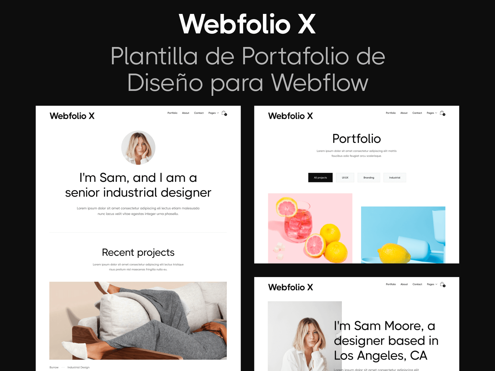 Plantilla de Portafolio de Diseño para Webflow