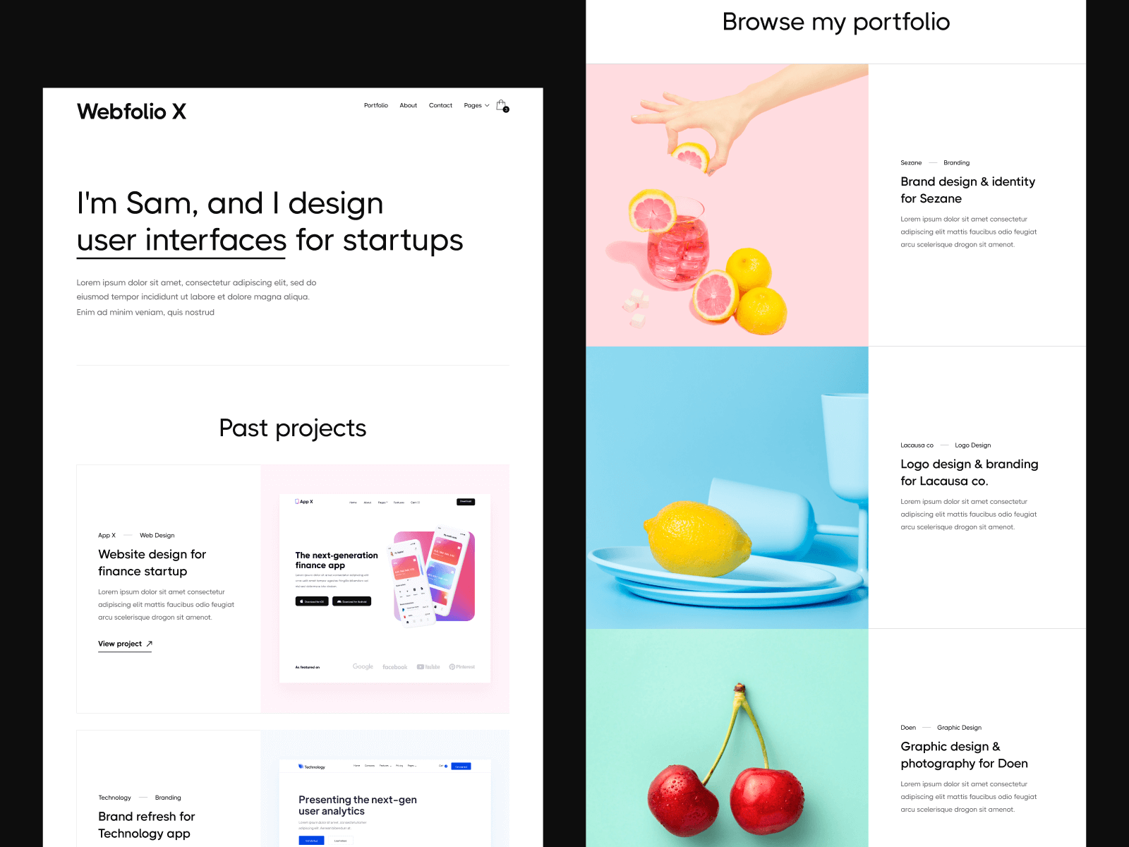 Template de Portafolio de Diseñador para Webflow