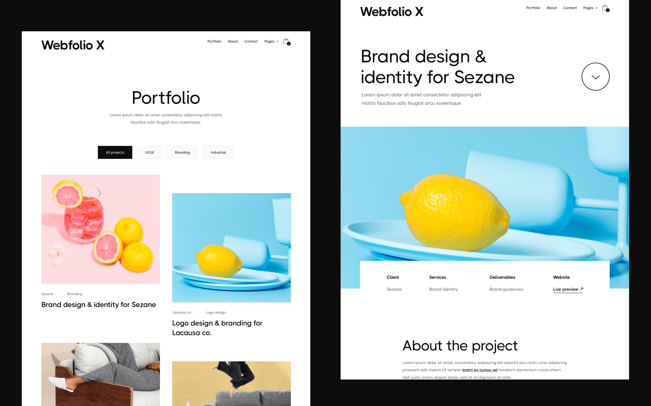 Webfolio X Template para Webflow