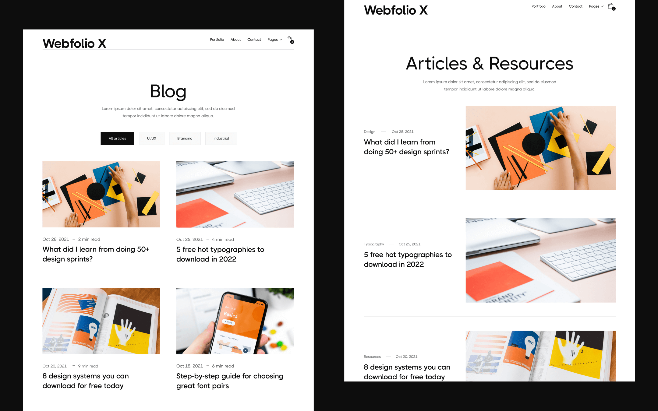 Webfolio X Template para Webflow