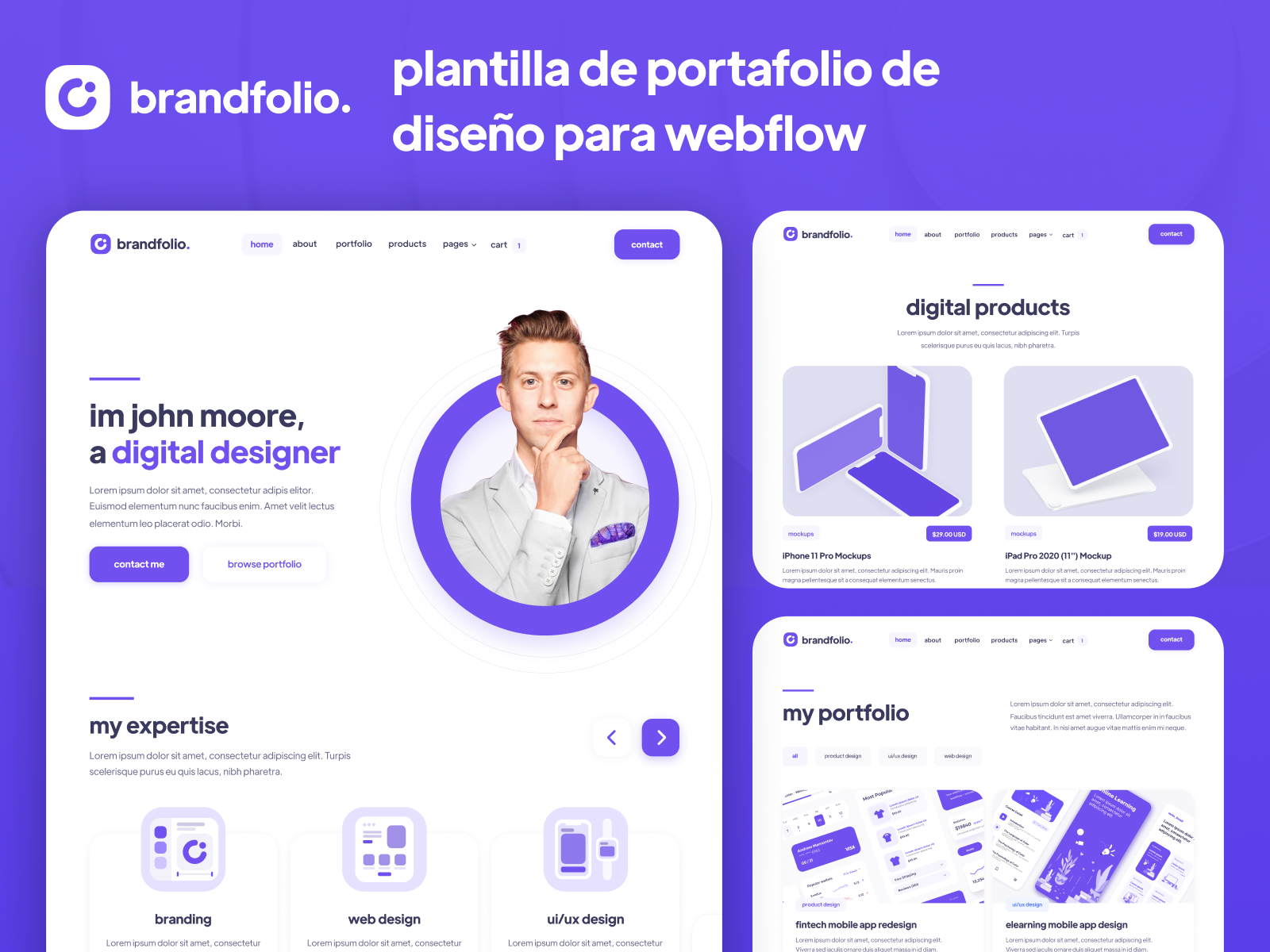 Plantilla de Portafolio de Diseño para Webflow