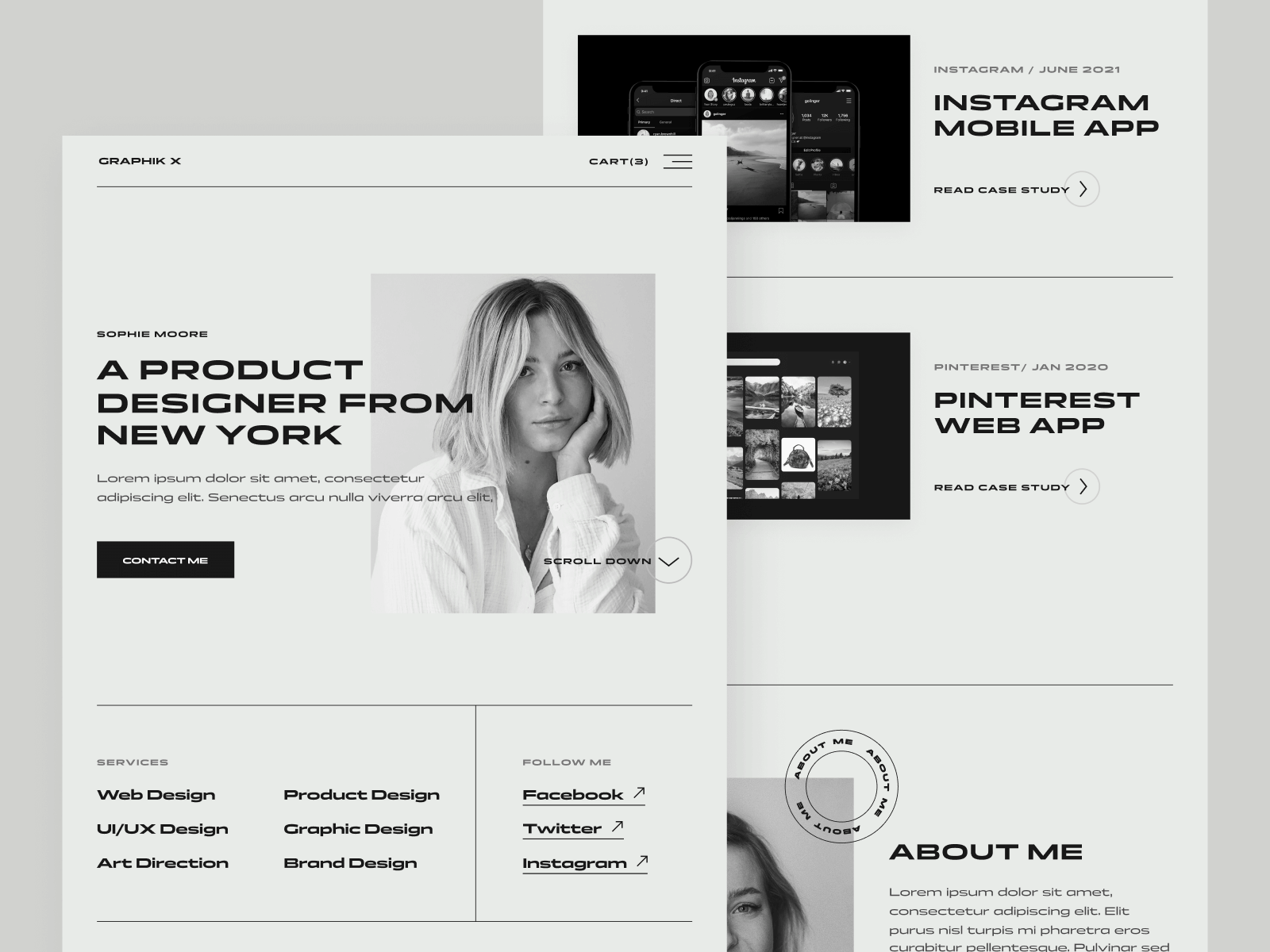Plantilla de Portafolio Minimalista para Webflow
