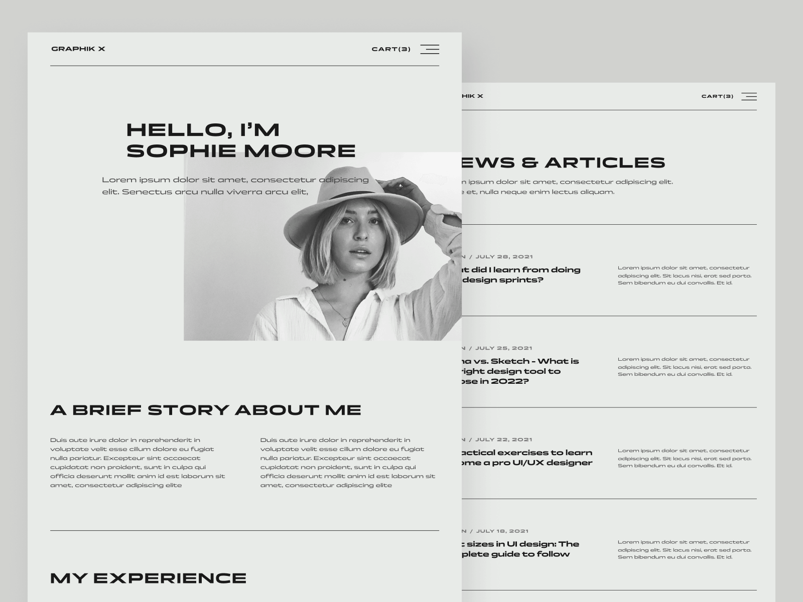 Plantilla de Portafolio Minimalista de Diseño para Webflow