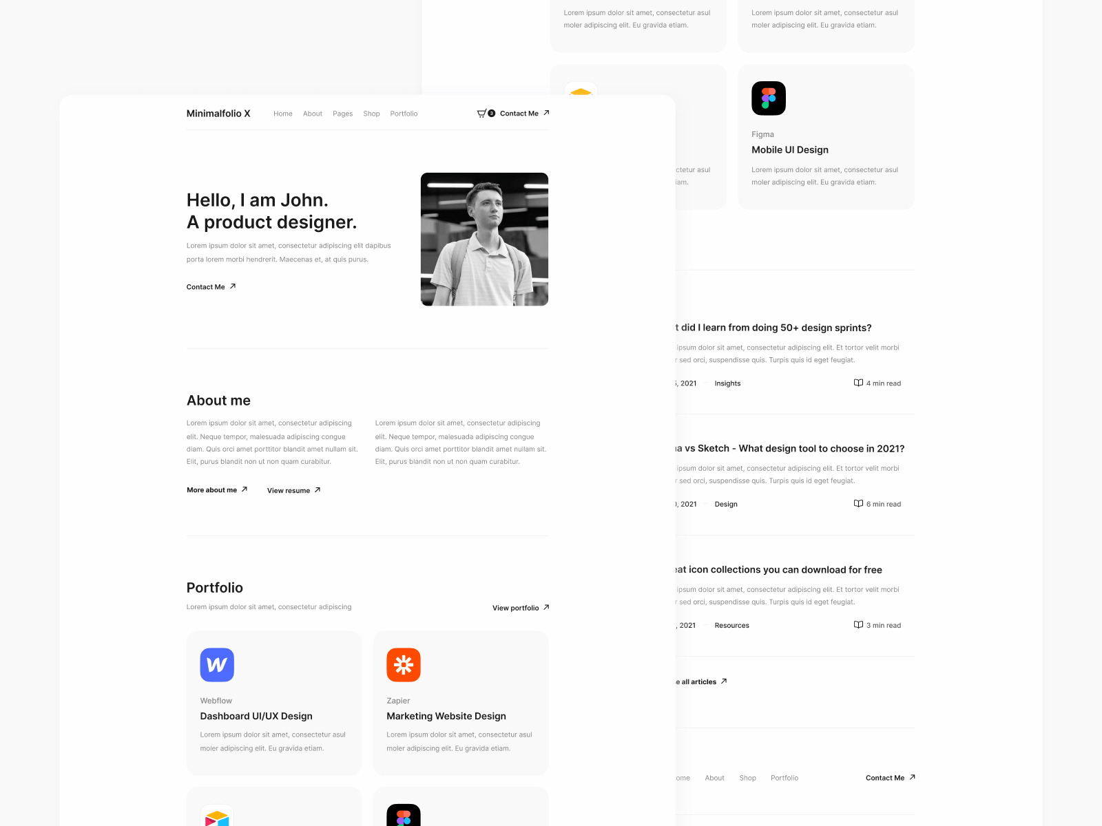 Plantilla de Portafolio Minimalista para Webflow