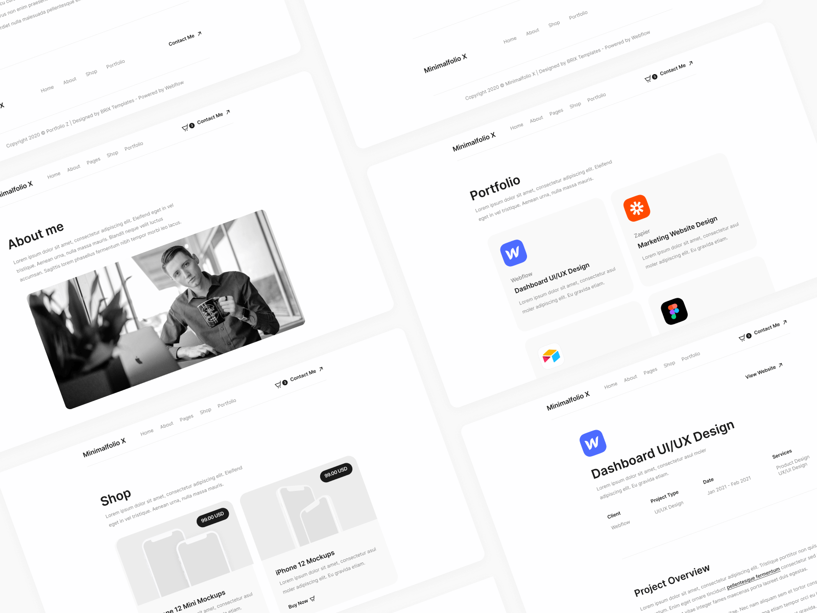 Template de Portafolio de Diseño Minimalista para Webflow