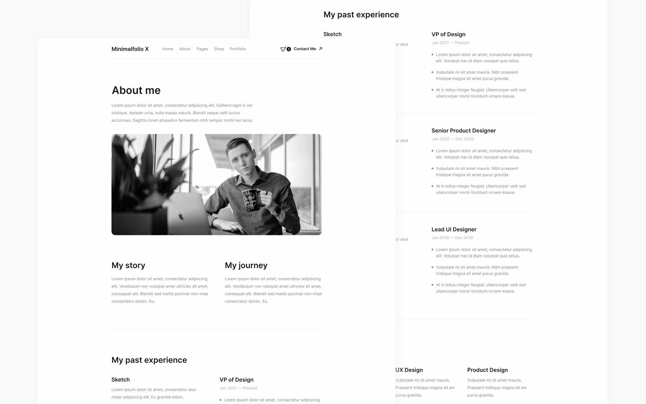 Minimalfolio X Template para Webflow
