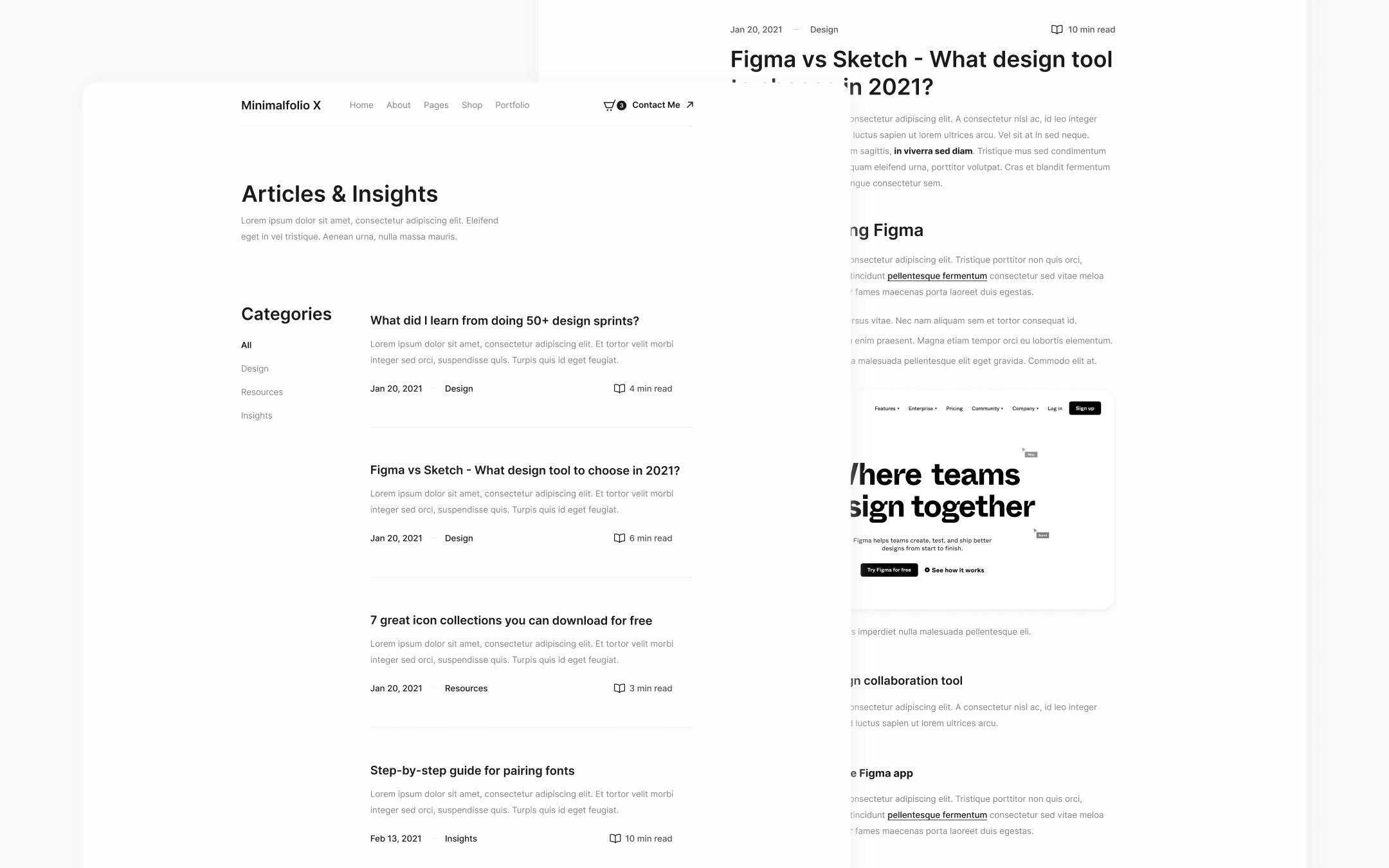 Minimalfolio X Template para Webflow