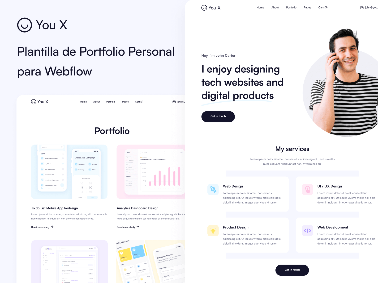 Plantilla de Portafolio Personal para Webflow