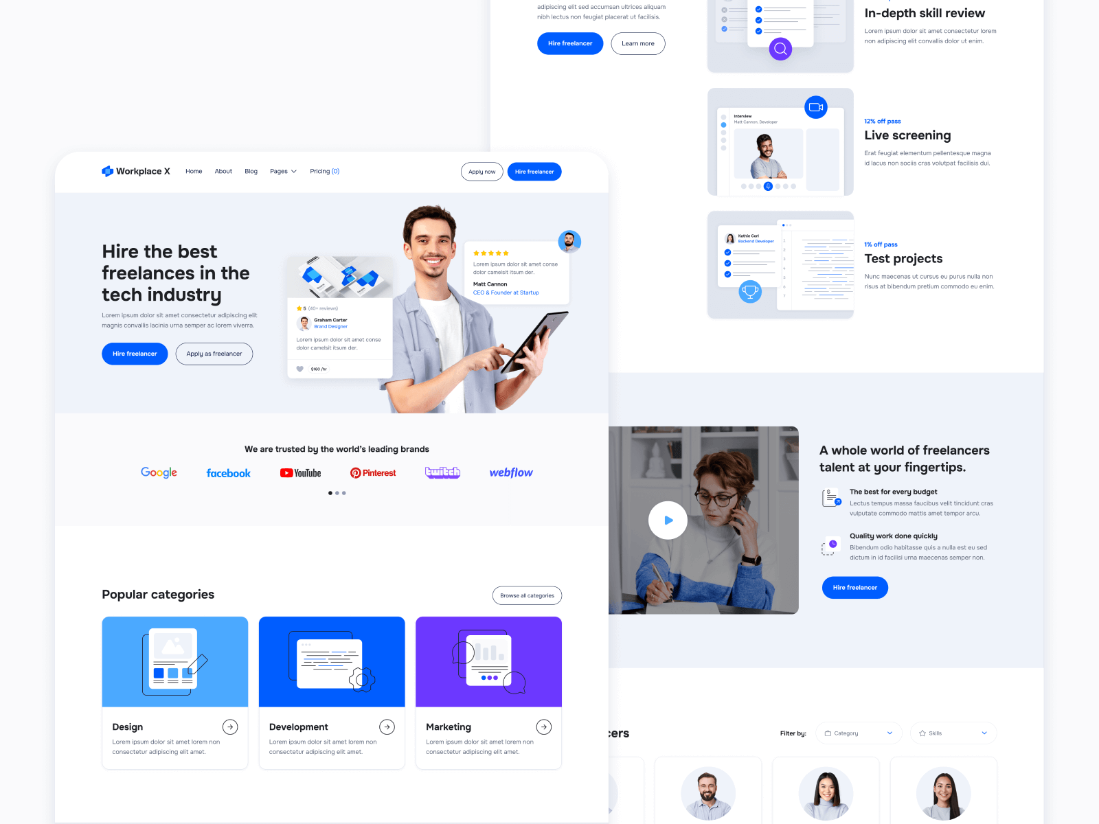 Template de Freelance Marketplace para Webflow