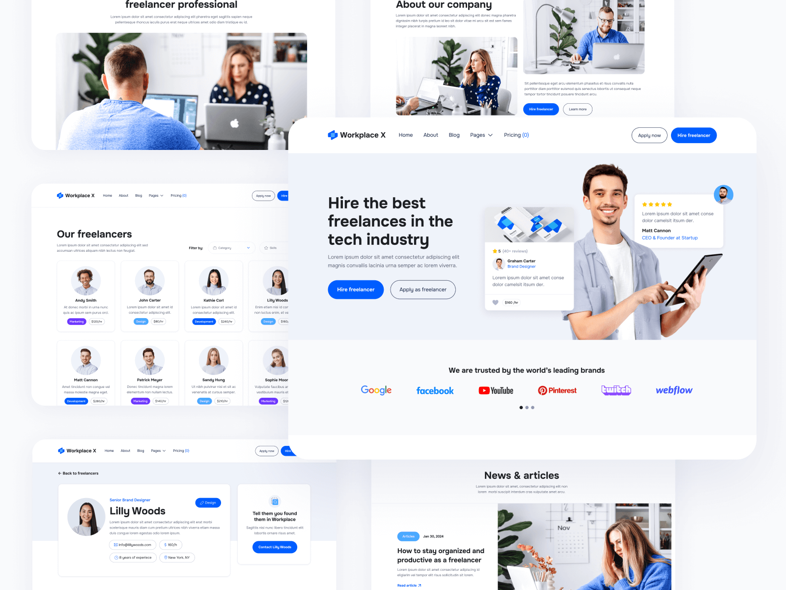 Plantilla para Webflow de Portal de Trabajo Freelance