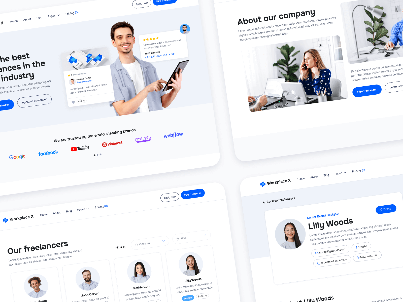 Plantilla de Freelance Marketplace para Webflow