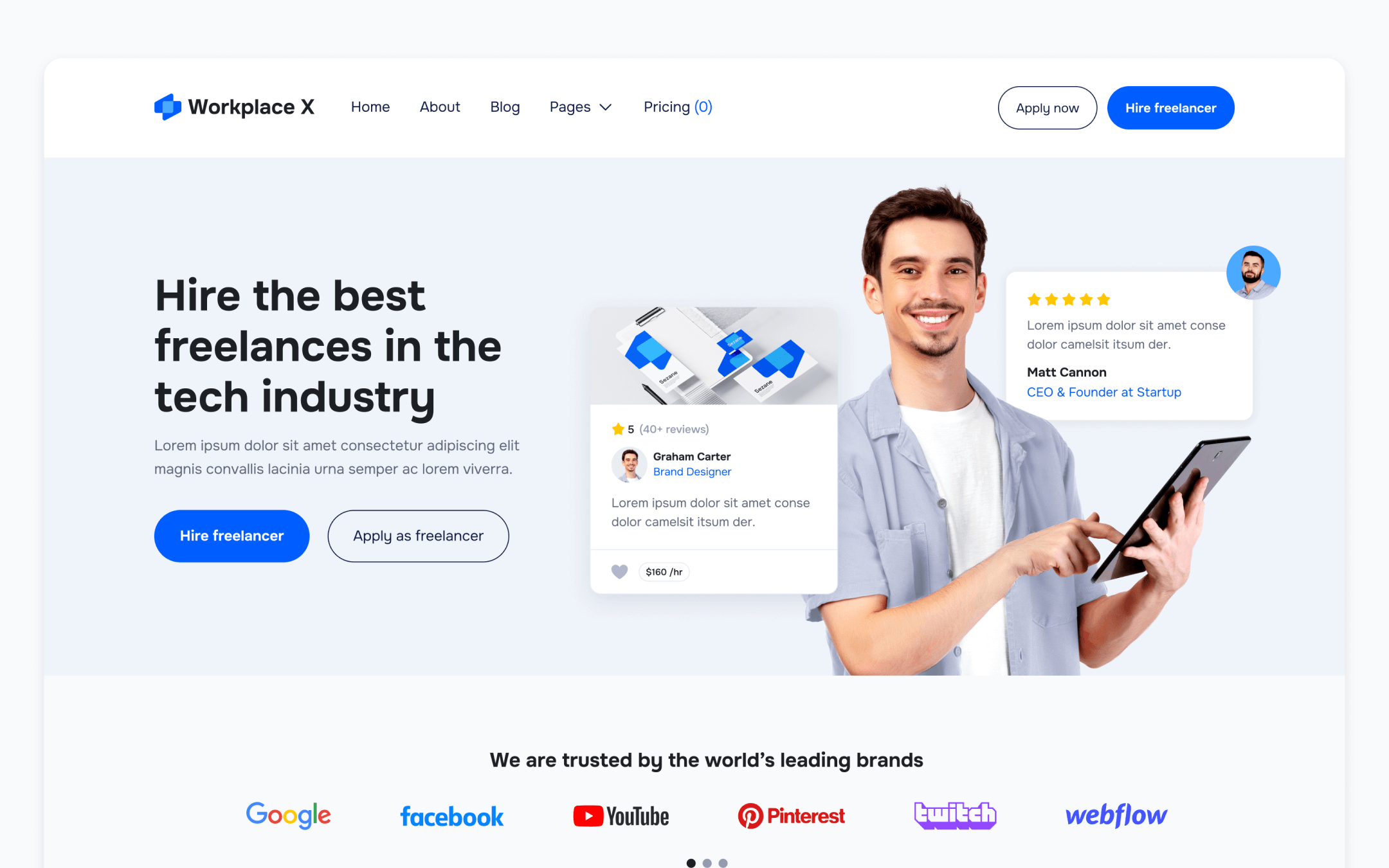 Plantilla de Portal de Trabajo Freelance para Webflow