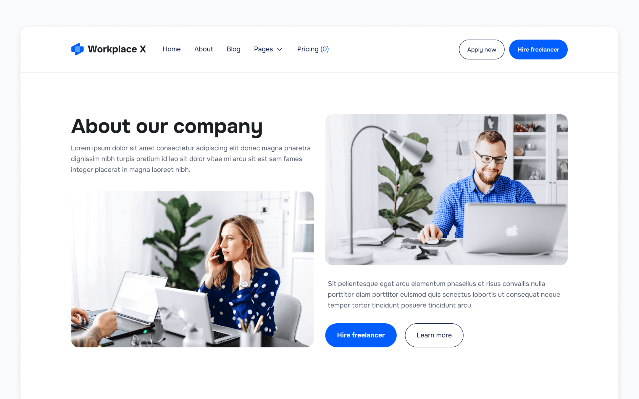 Workplace X Template para Webflow