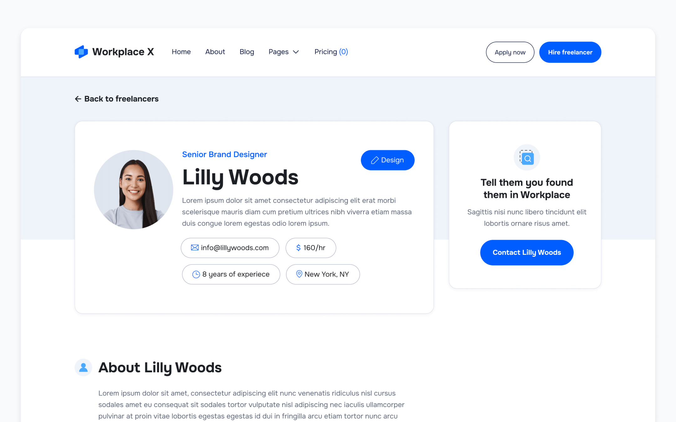 Workplace X Template para Webflow