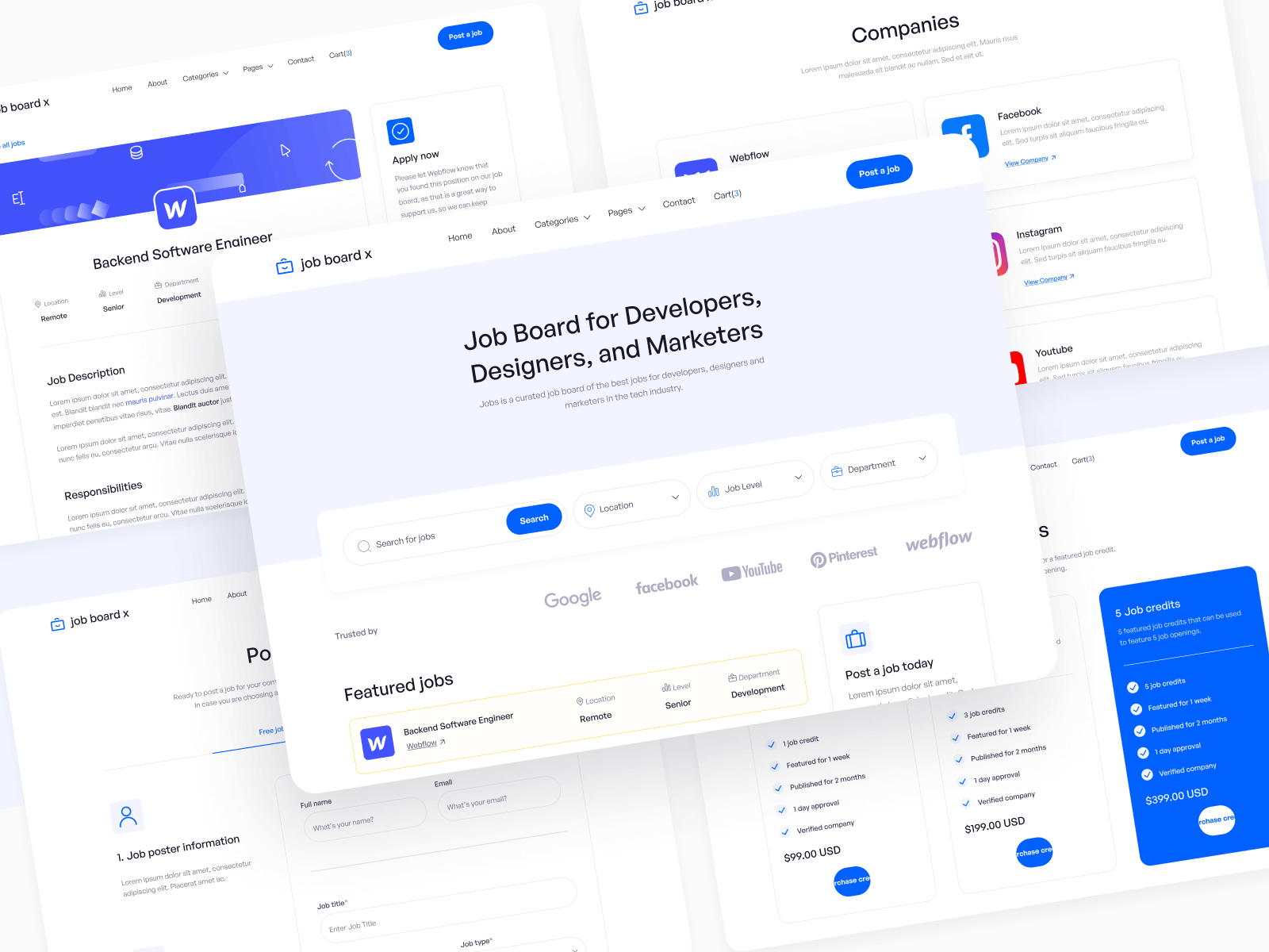 Plantilla para Webflow de Portal de Trabajo