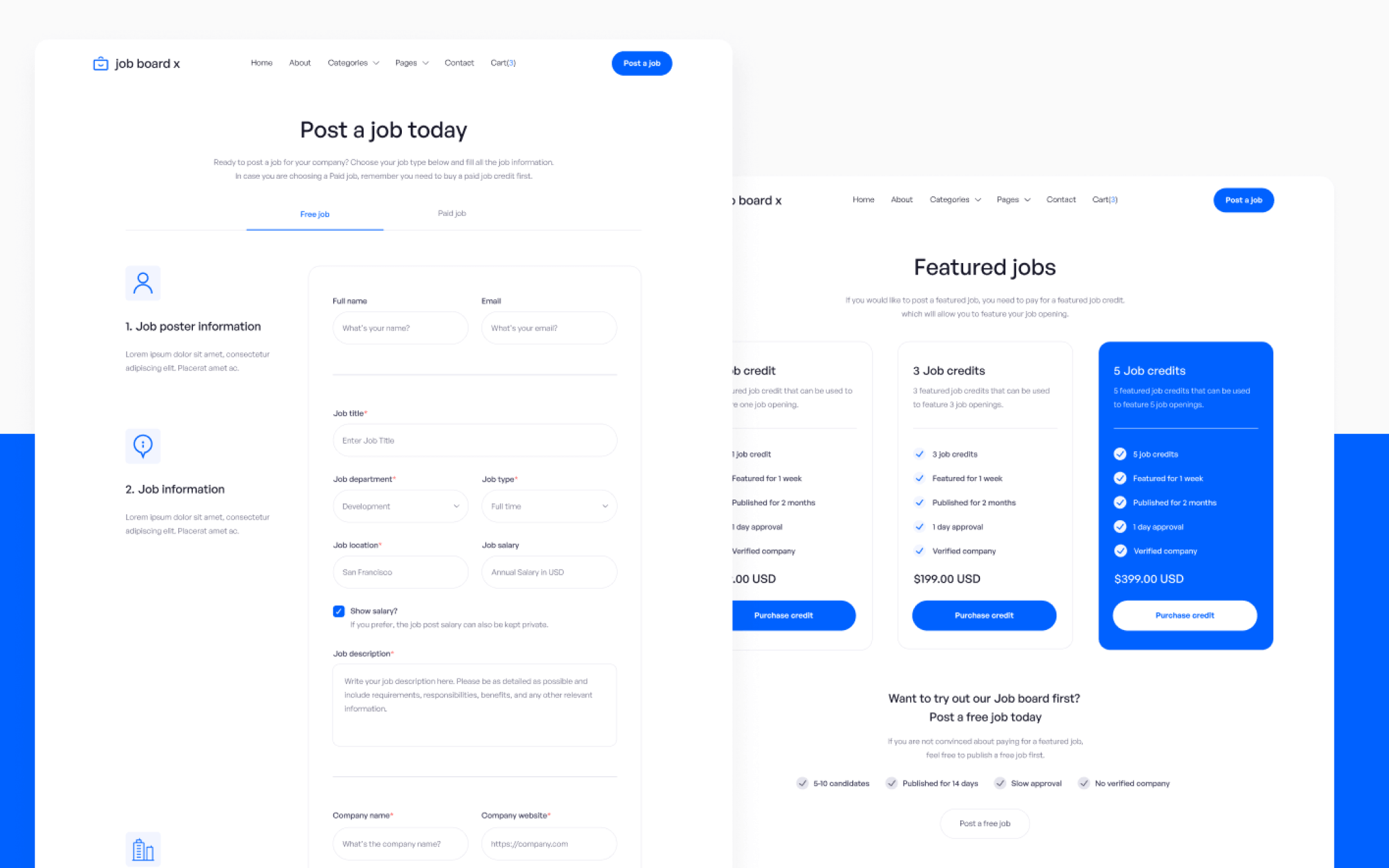 Job Board X Template para Webflow