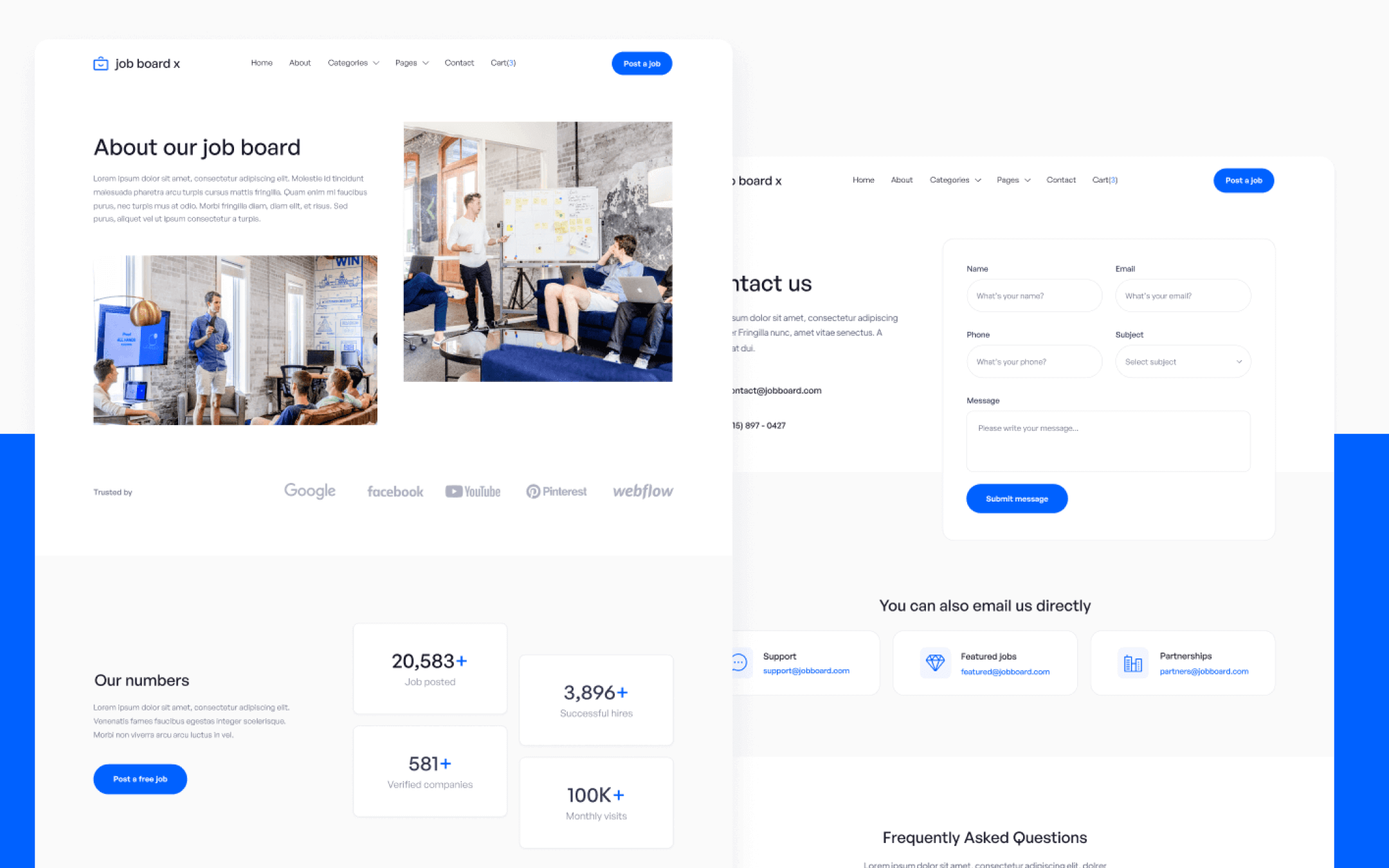 Job Board X Template para Webflow
