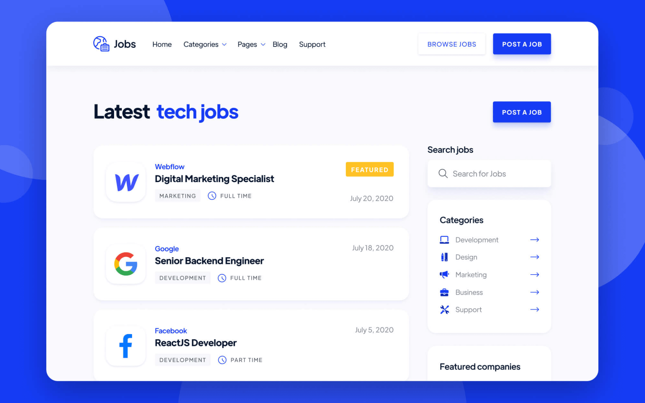 Plantilla de Portal Empleo para Webflow