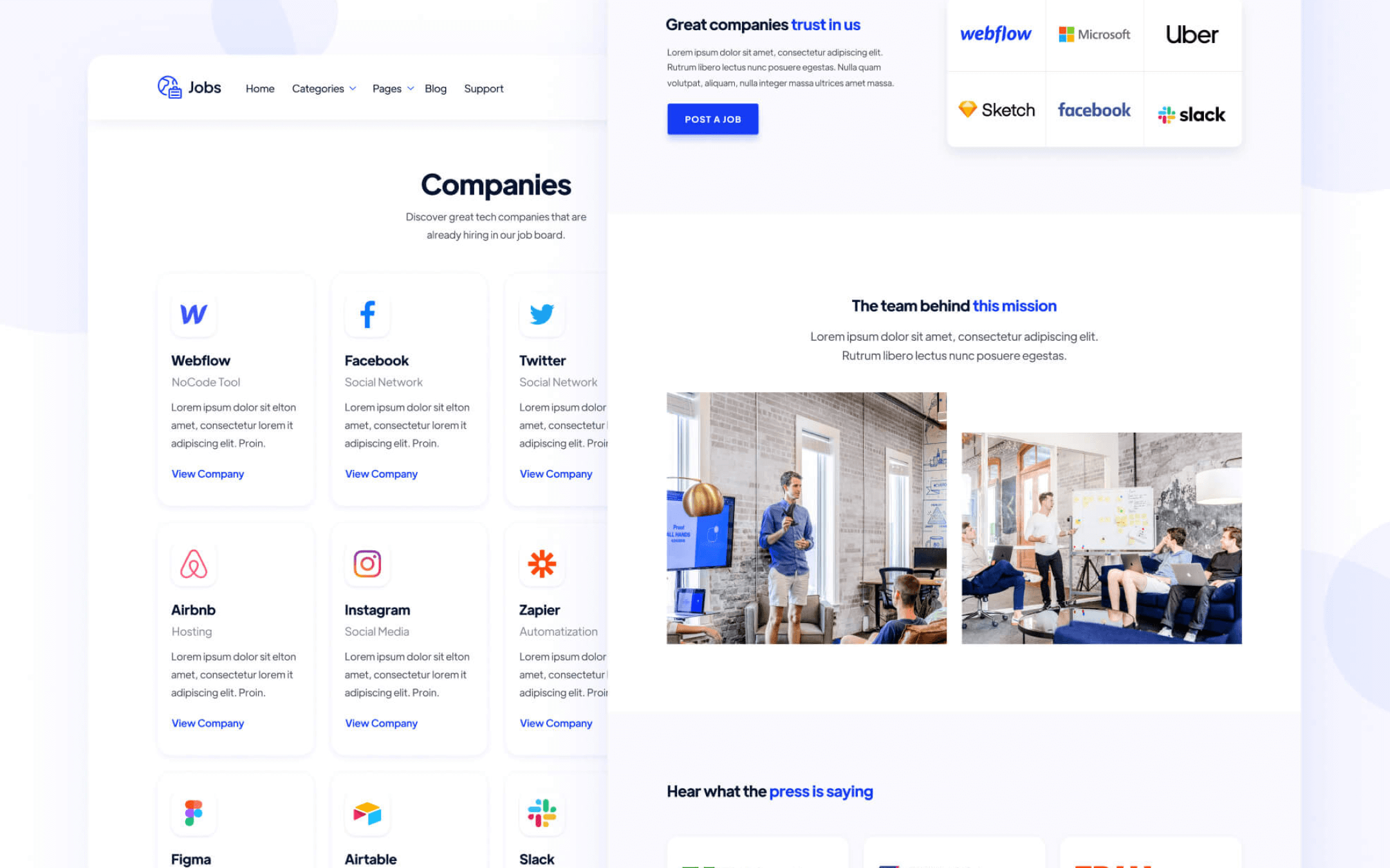 Jobs Template para Webflow