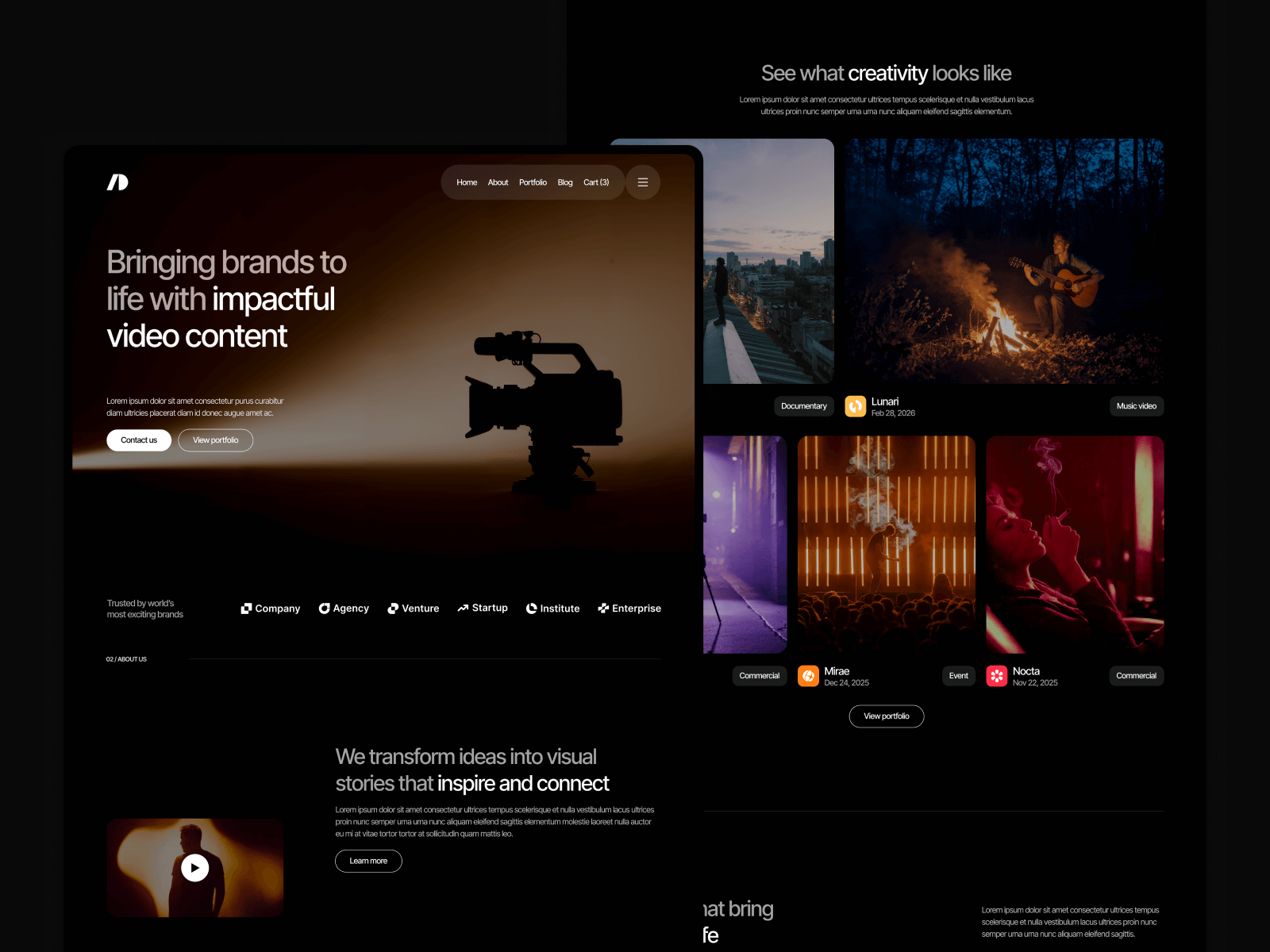 Template de Agencia de Video para Webflow