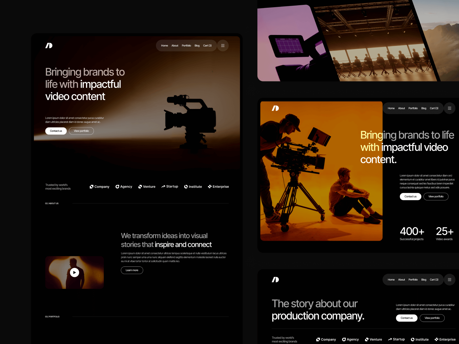 Plantilla de Agencia de Video para Sitio Web en Webflow