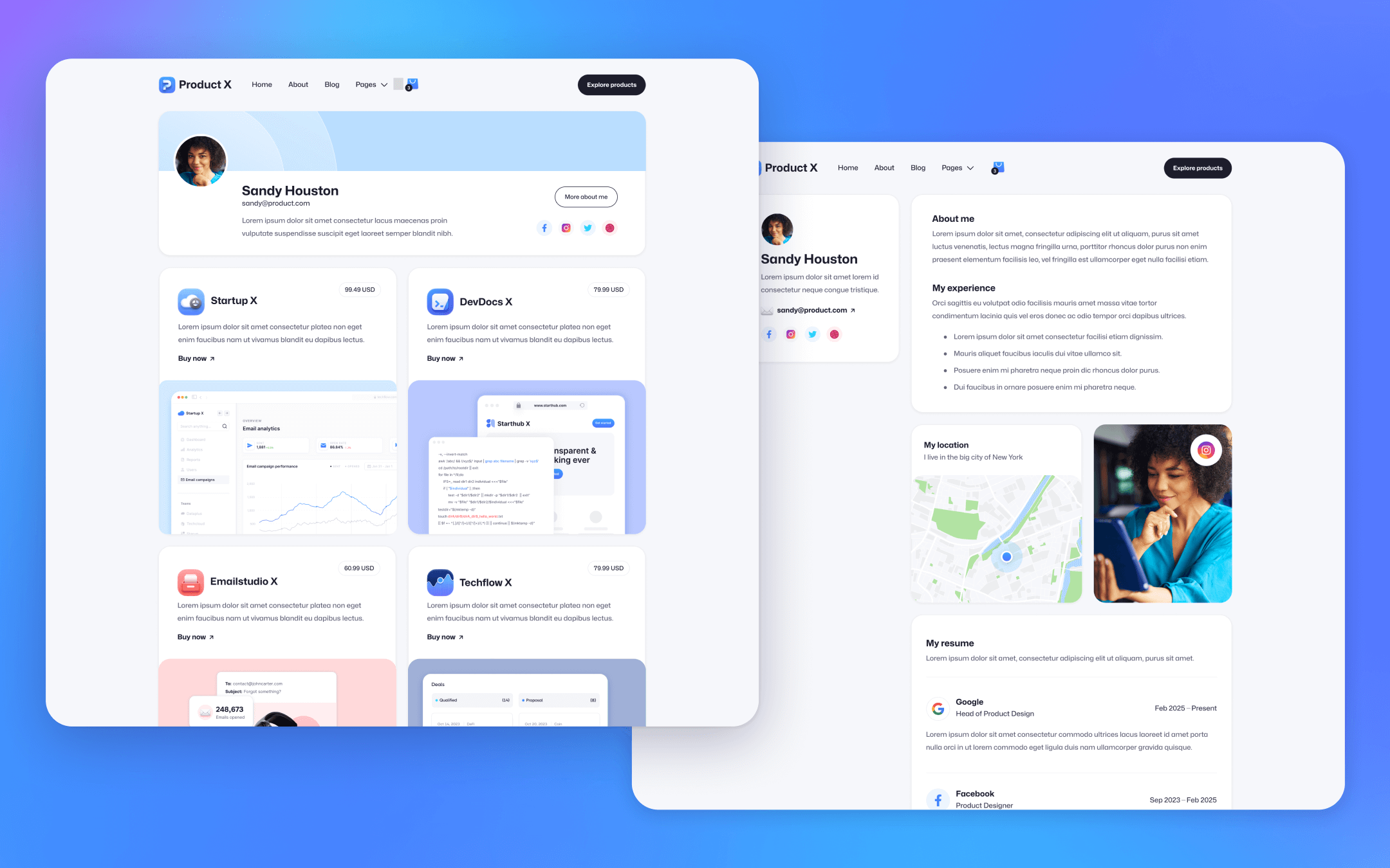 Product X Template para Webflow