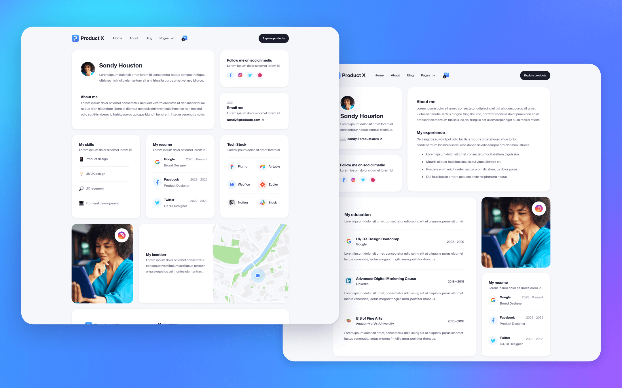 Product X Template para Webflow