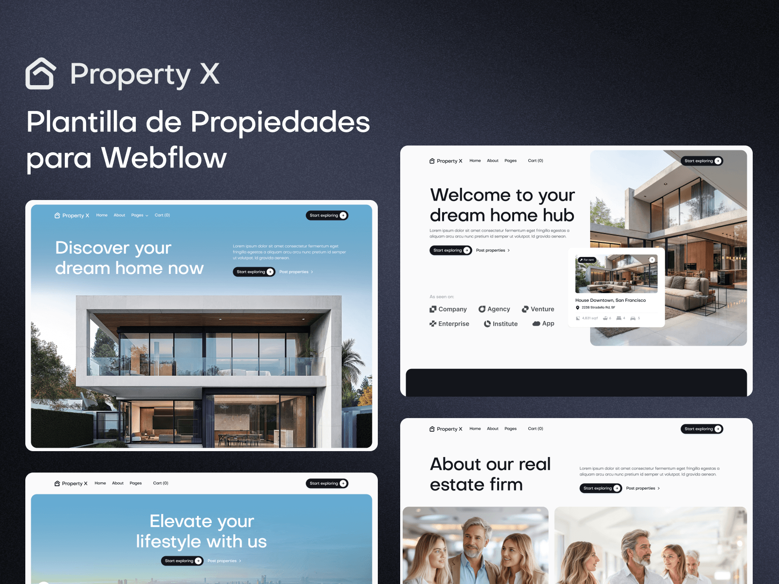 Plantilla de Propiedades para Webflow