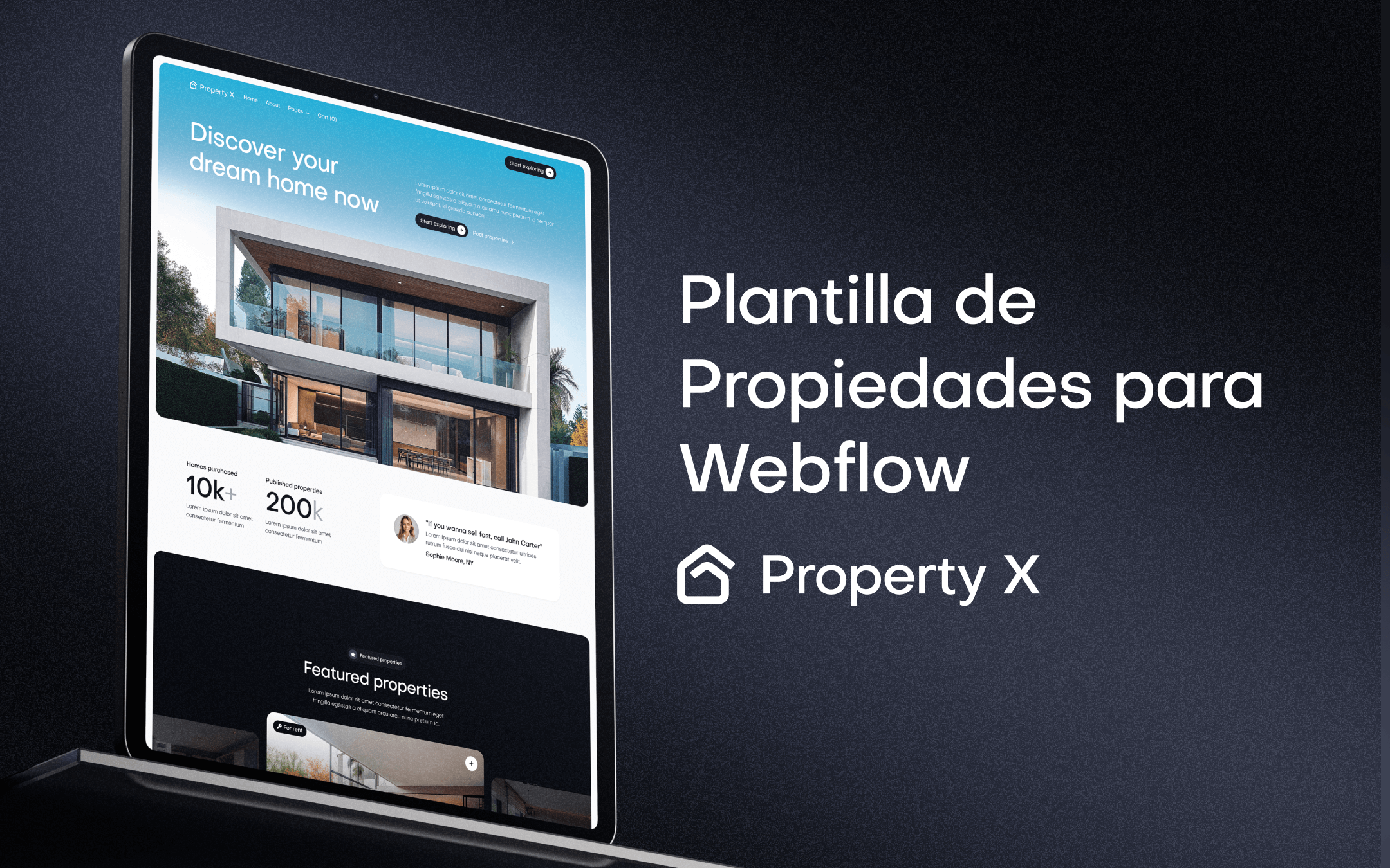 Plantilla de Propiedades para Webflow