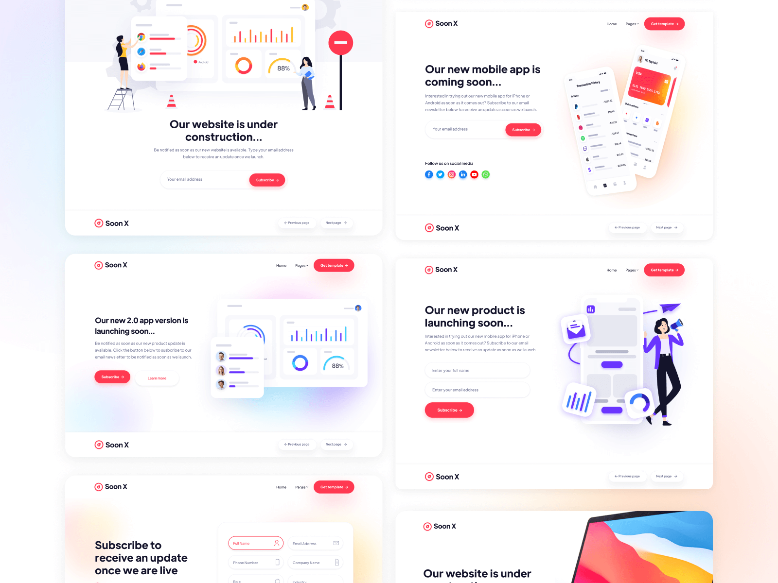 Plantilla de Próximamente para Webflow