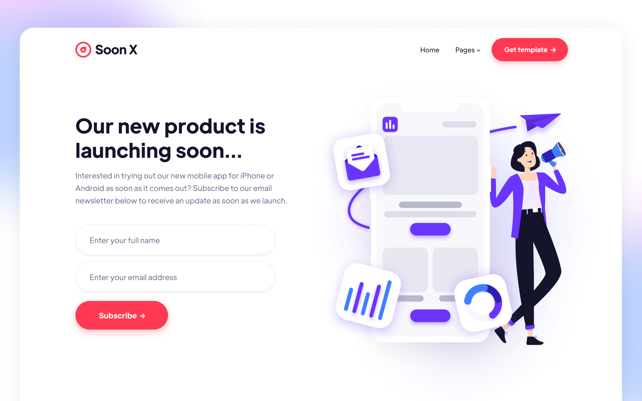 Soon X Template para Webflow