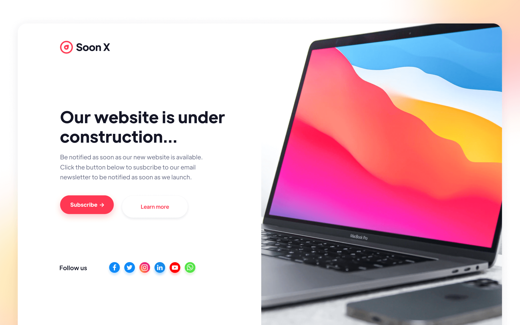 Soon X Template para Webflow