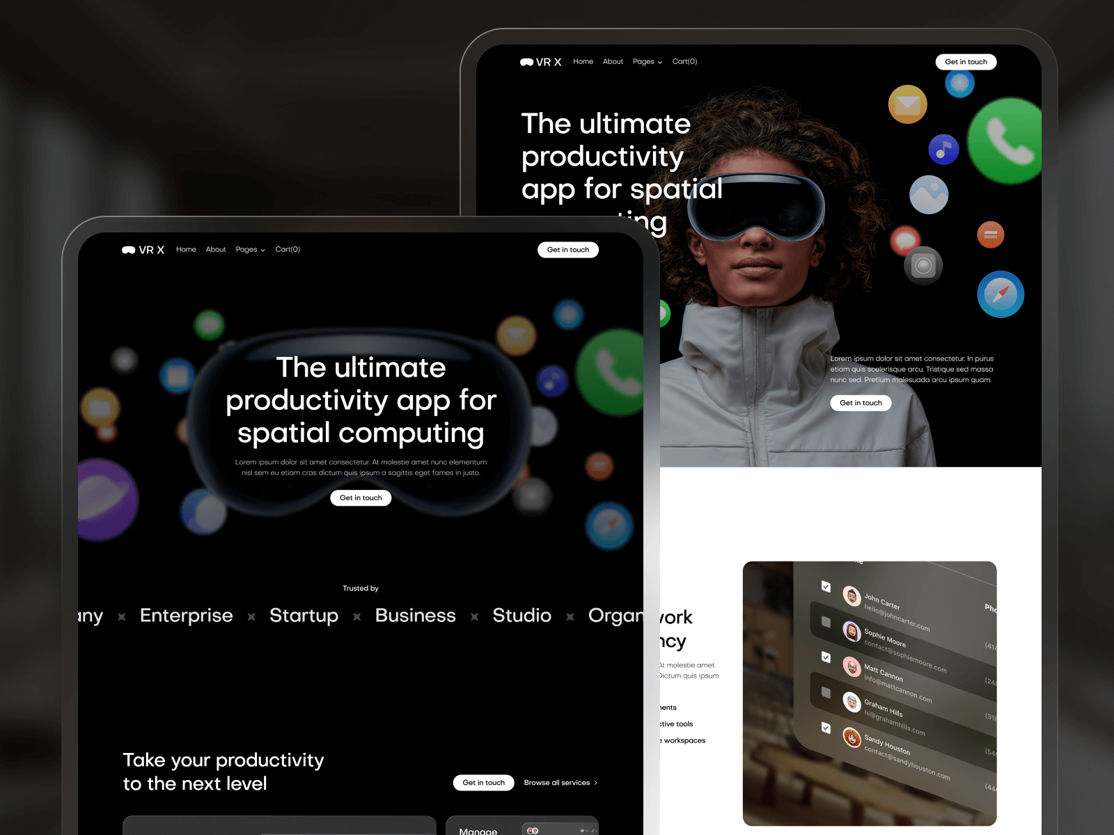 Plantilla de Realidad Virtual para Webflow