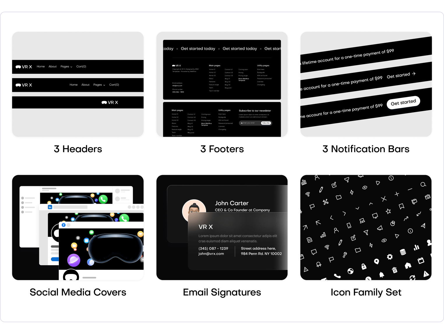 VR X - VR Webflow Template Benefits
