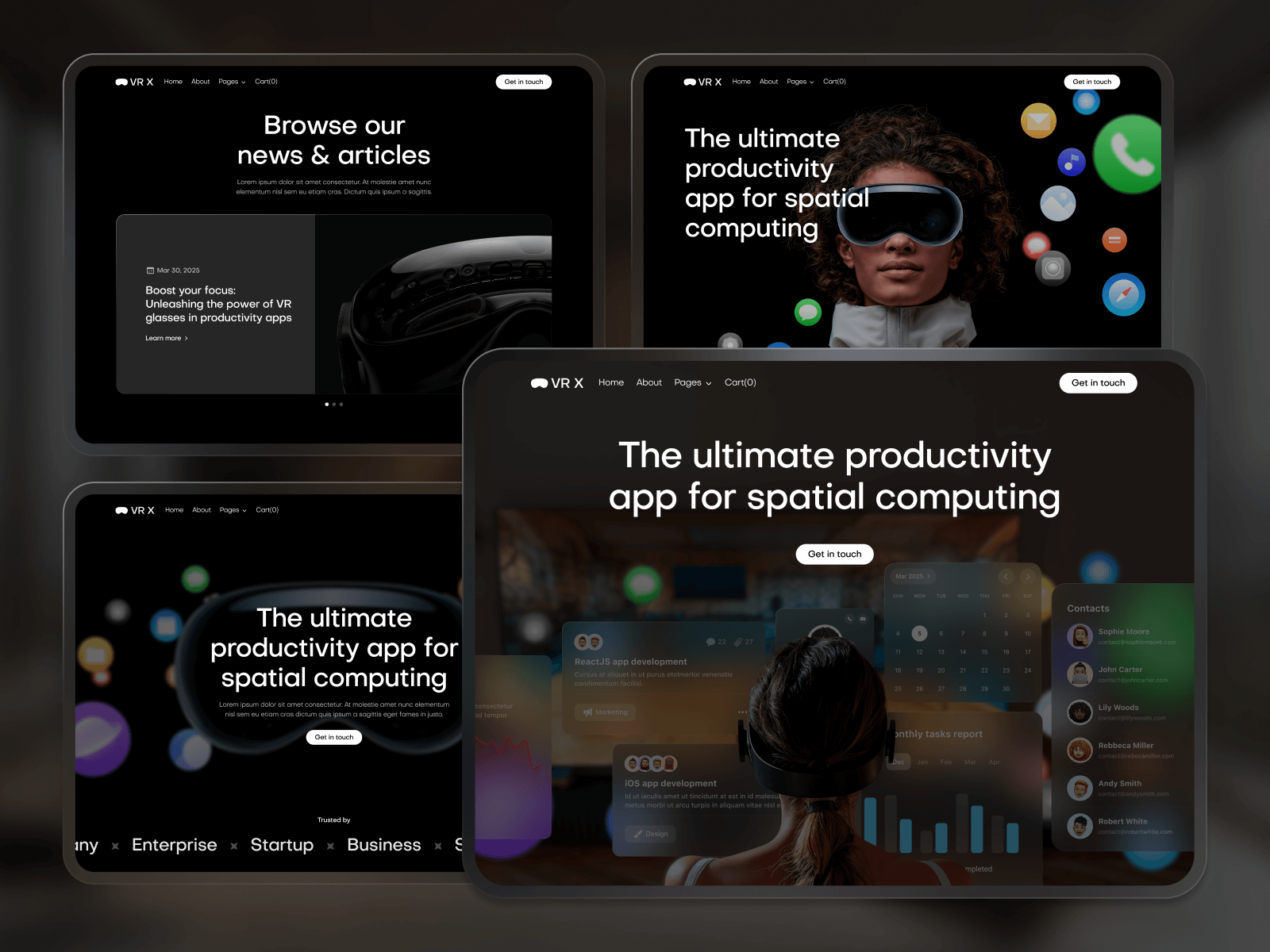 Plantilla para Webflow de Realidad Virtual
