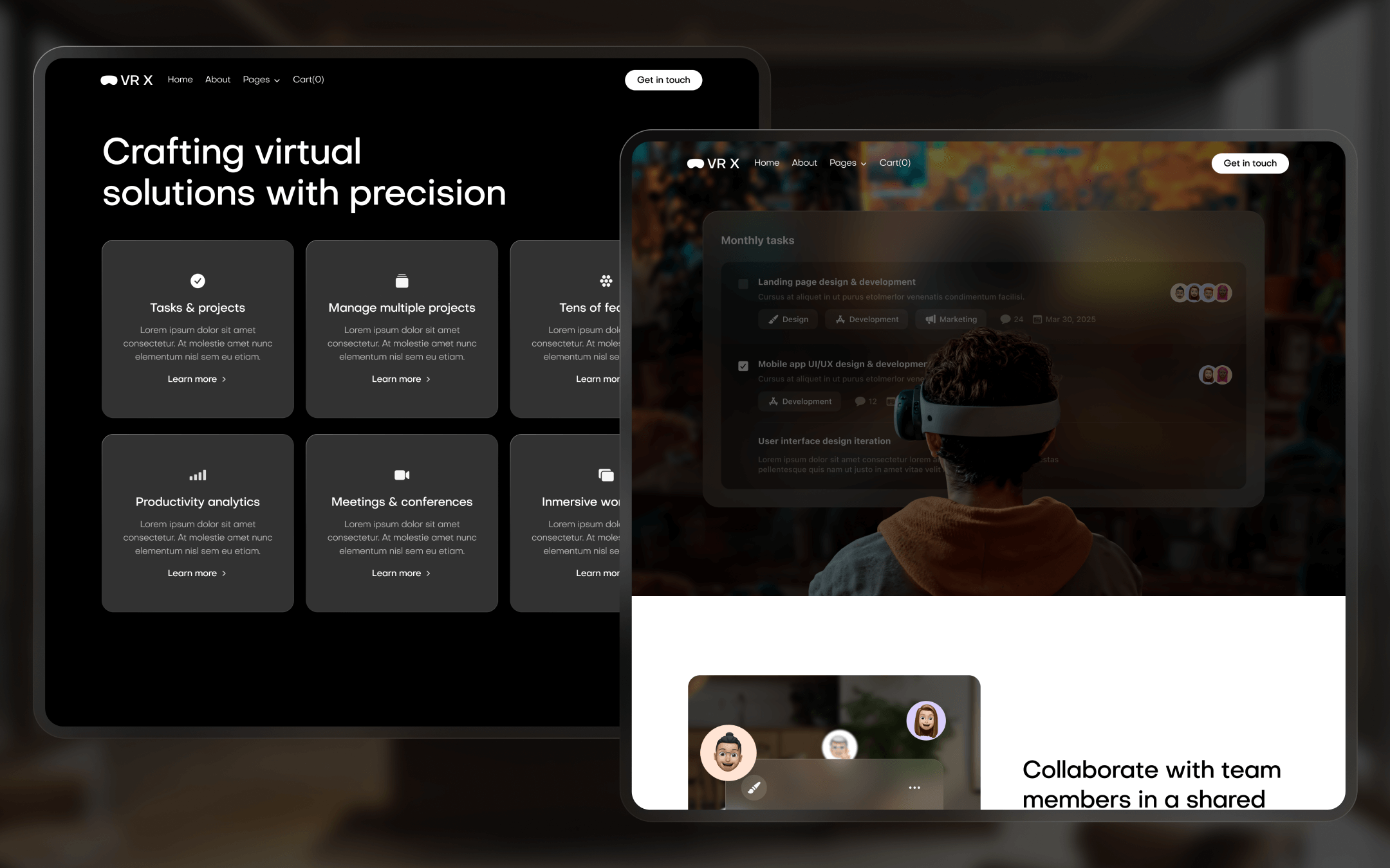 VR X Template para Webflow