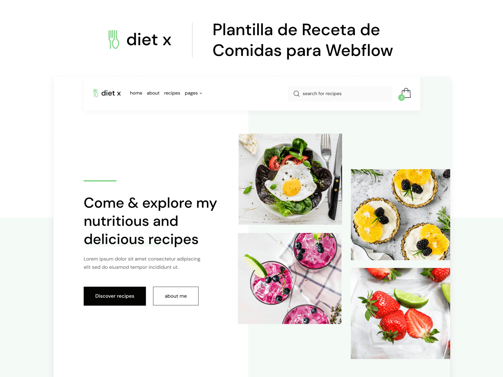 Plantilla de Receta de Comidas para Webflow