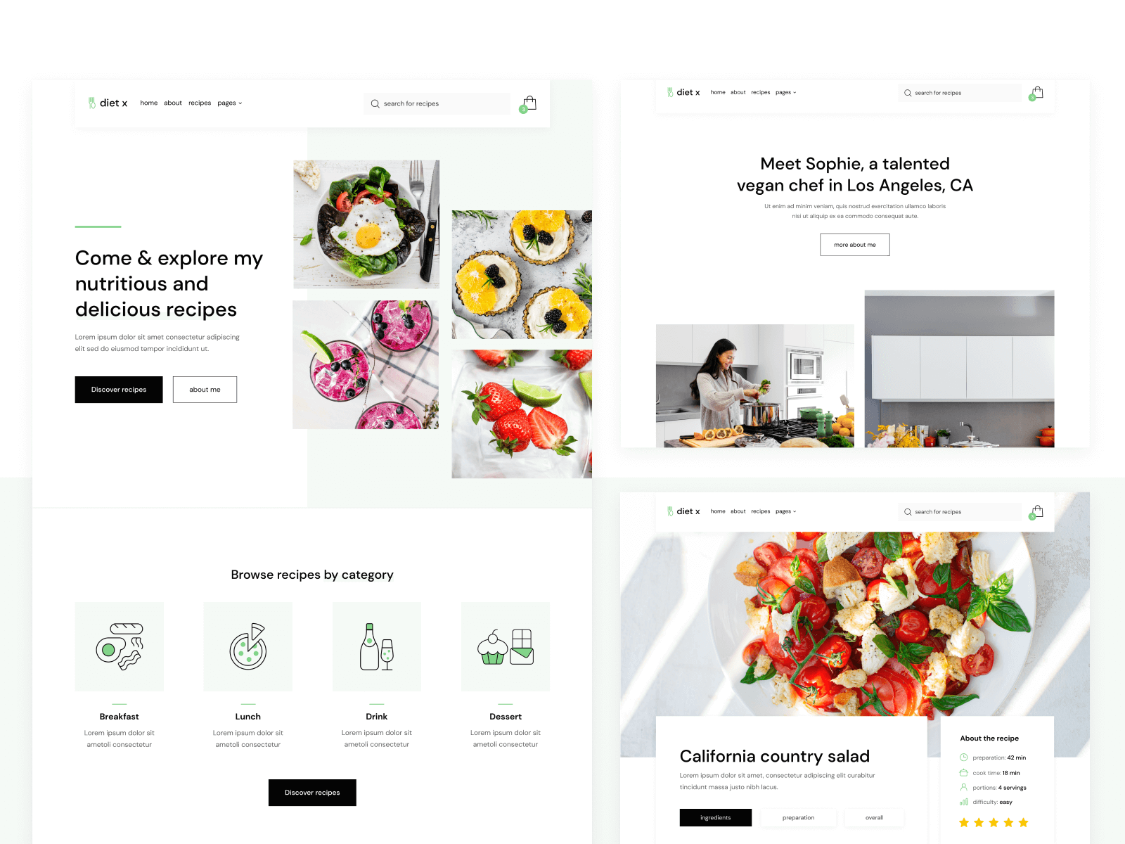 Plantilla de Recetario de Comida para Webflow