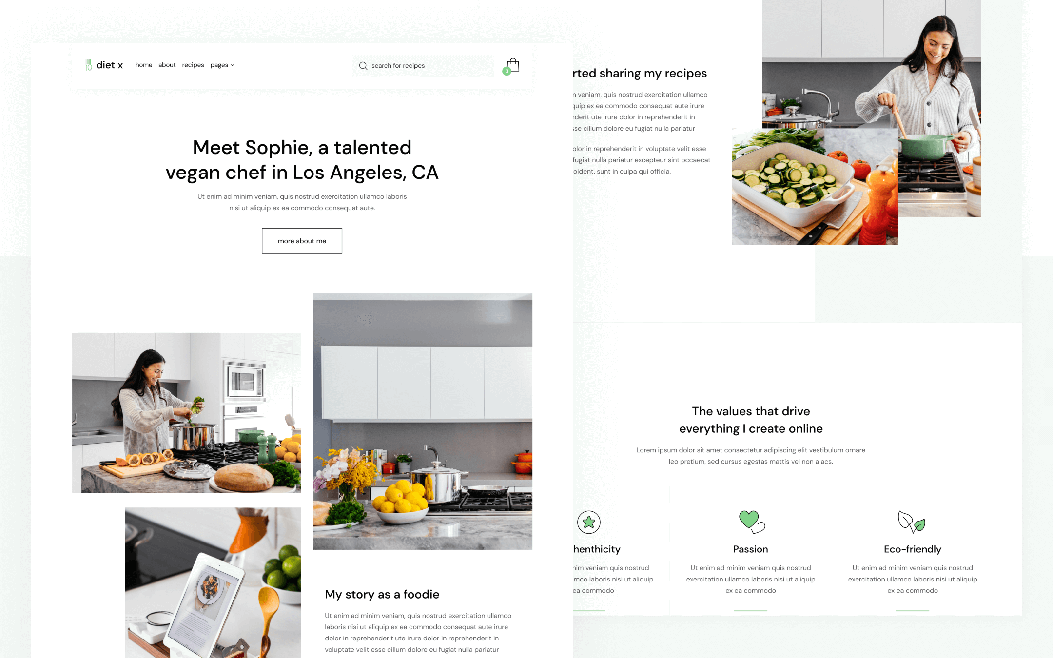 Diet X Template para Webflow