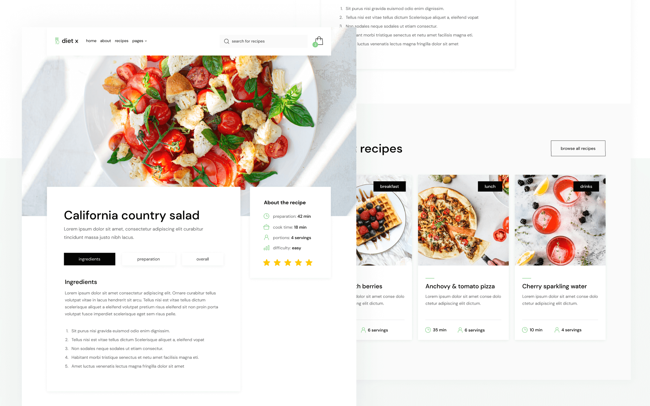 Diet X Template para Webflow